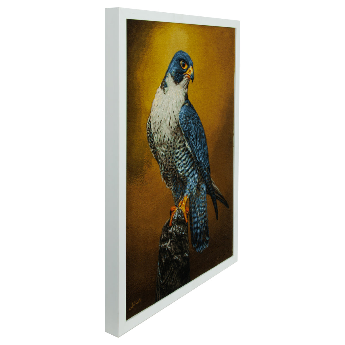 Tabriz Handmade Pictorial Carpet, Bird, Wool & Silk on Silk, Colorful, 54 × 75 cm — 70001579