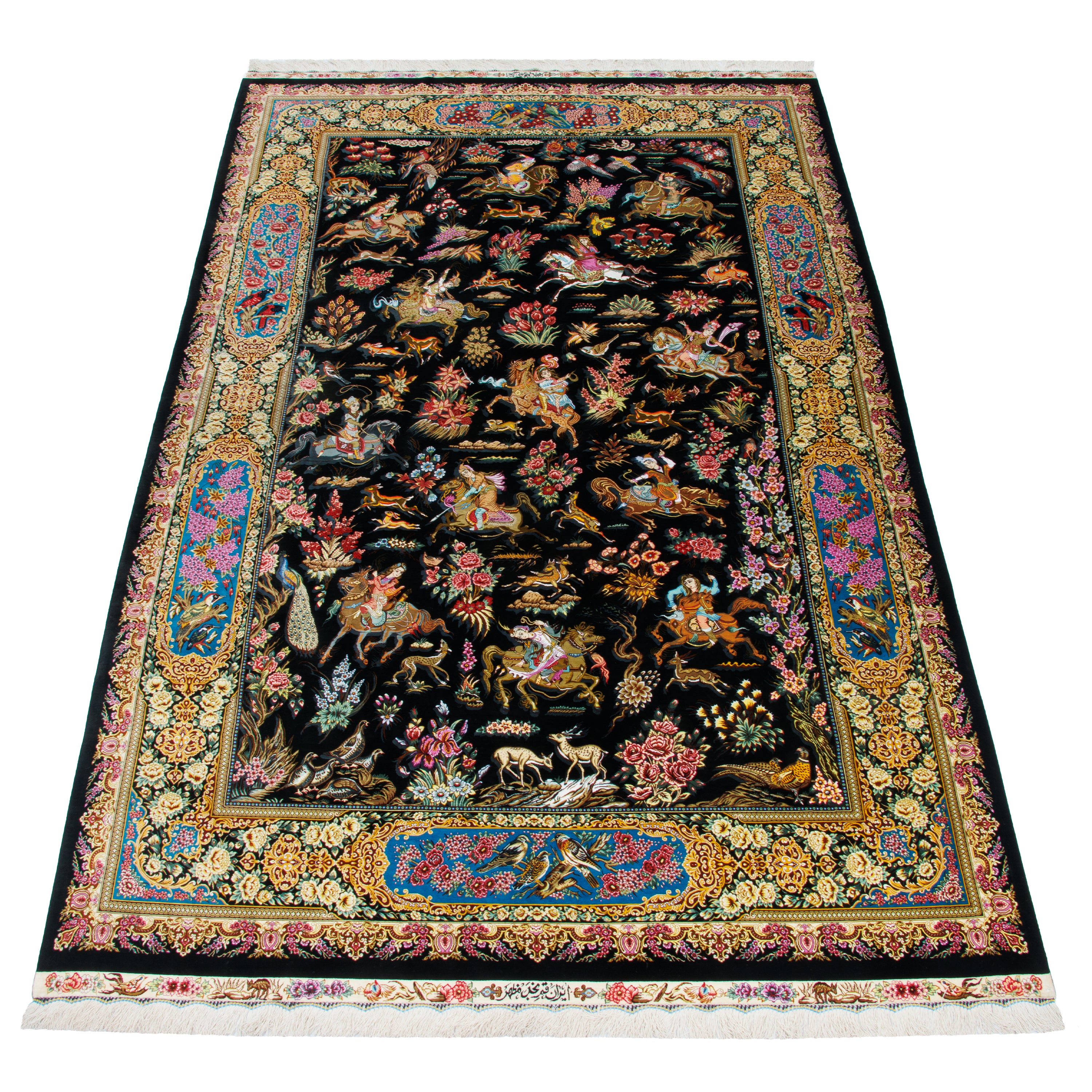 سجادة قم يدوية - ساراسار | حرير كامل | 196 × 306 سم | رمز المنتج 10601046