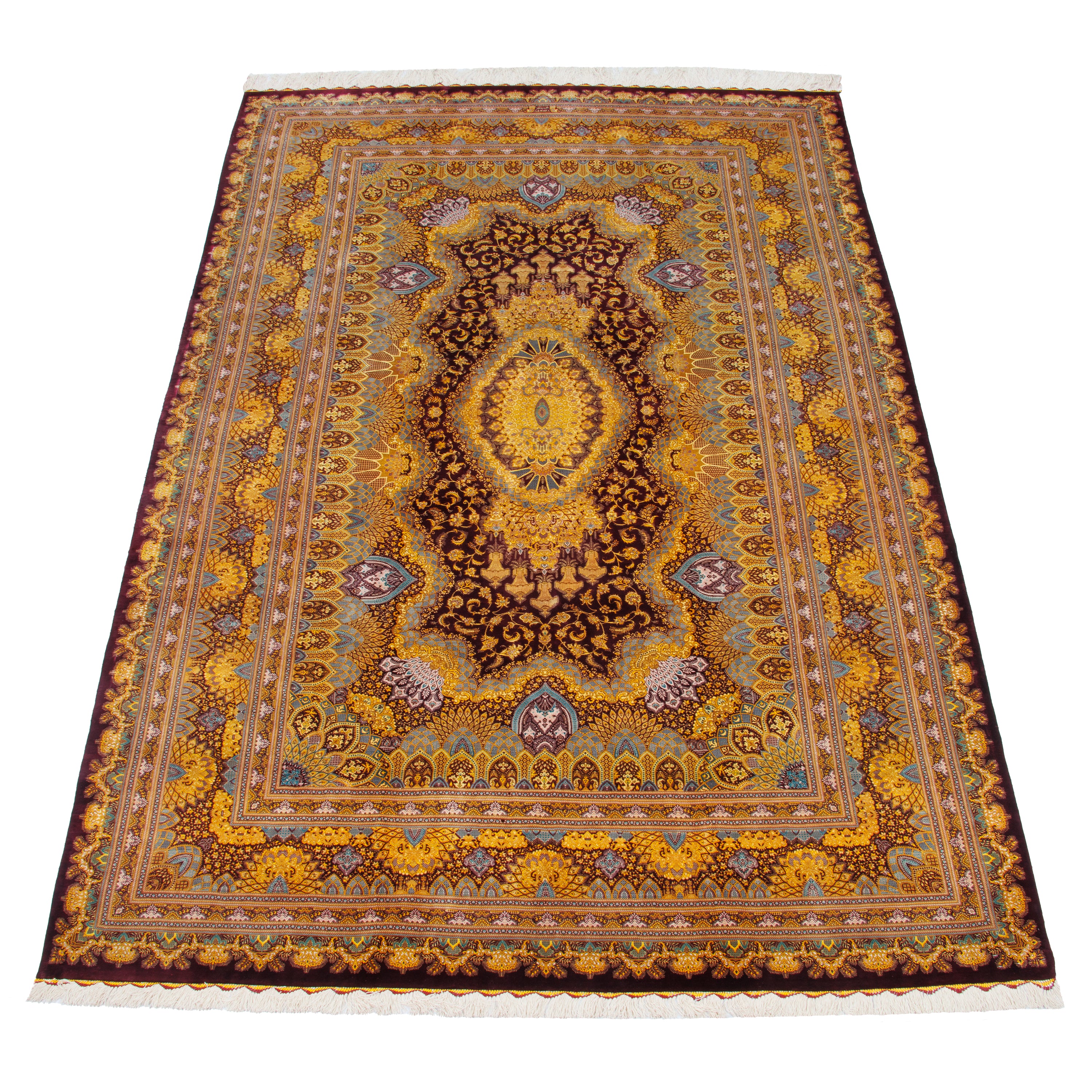 Qom Handmade Carpet — Lachak Toranj | Full Silk | 203 × 306 cm | SKU 10601036