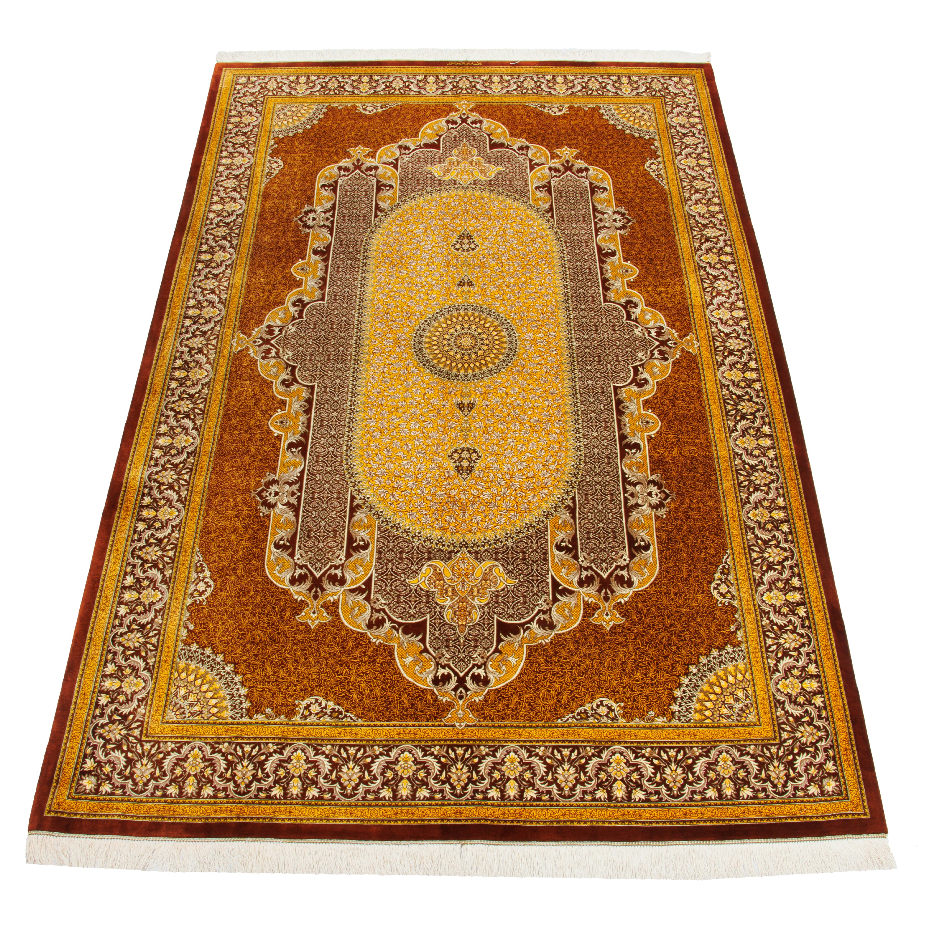 سجادة قم اليدوية — طرنج دار | حرير بالكامل | 196 × 305 سم | رمز المنتج 10501074