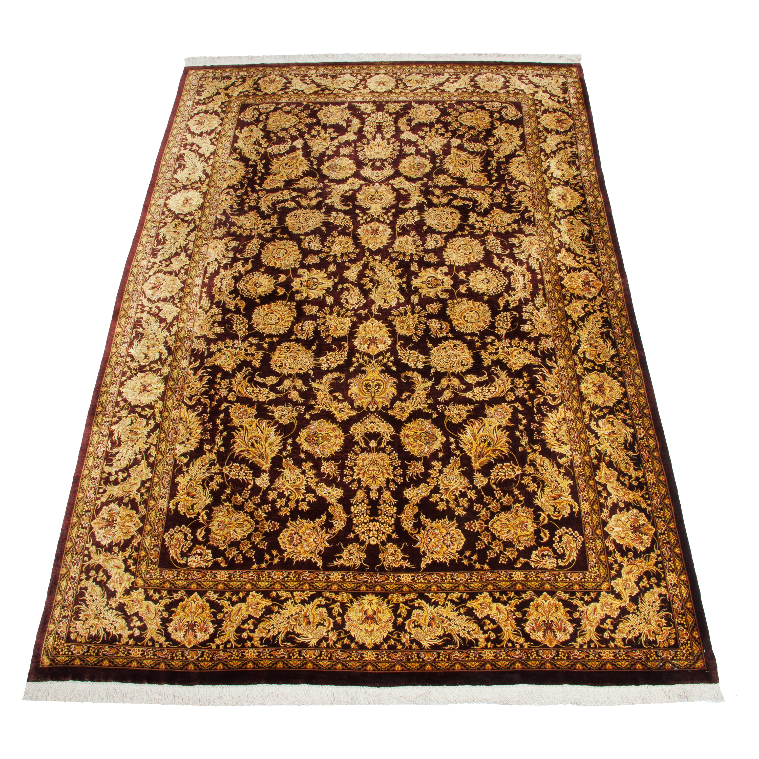 سجادة قم اليدوية — أفشان | حرير بالكامل | 196 × 304 سم | SKU 10501090