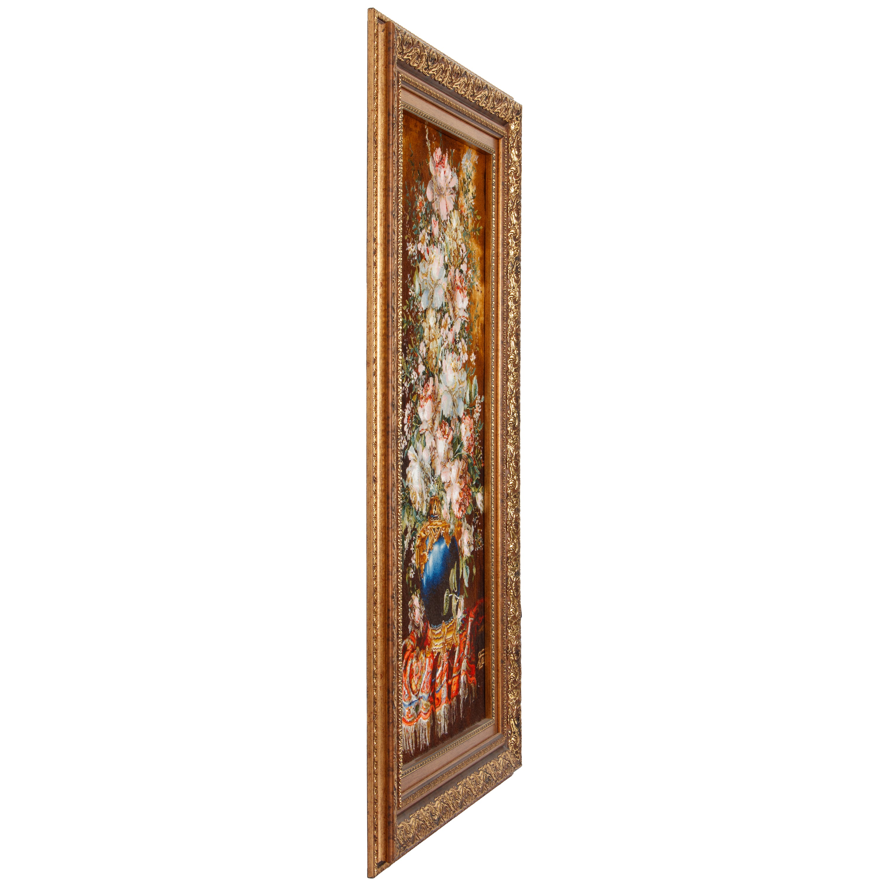 لوحة جدارية من السجاد اليدوي التبريزي - ساراسار | وبر حريري / سدى حريري | 47 × 97 سم | رمز المنتج 70000906