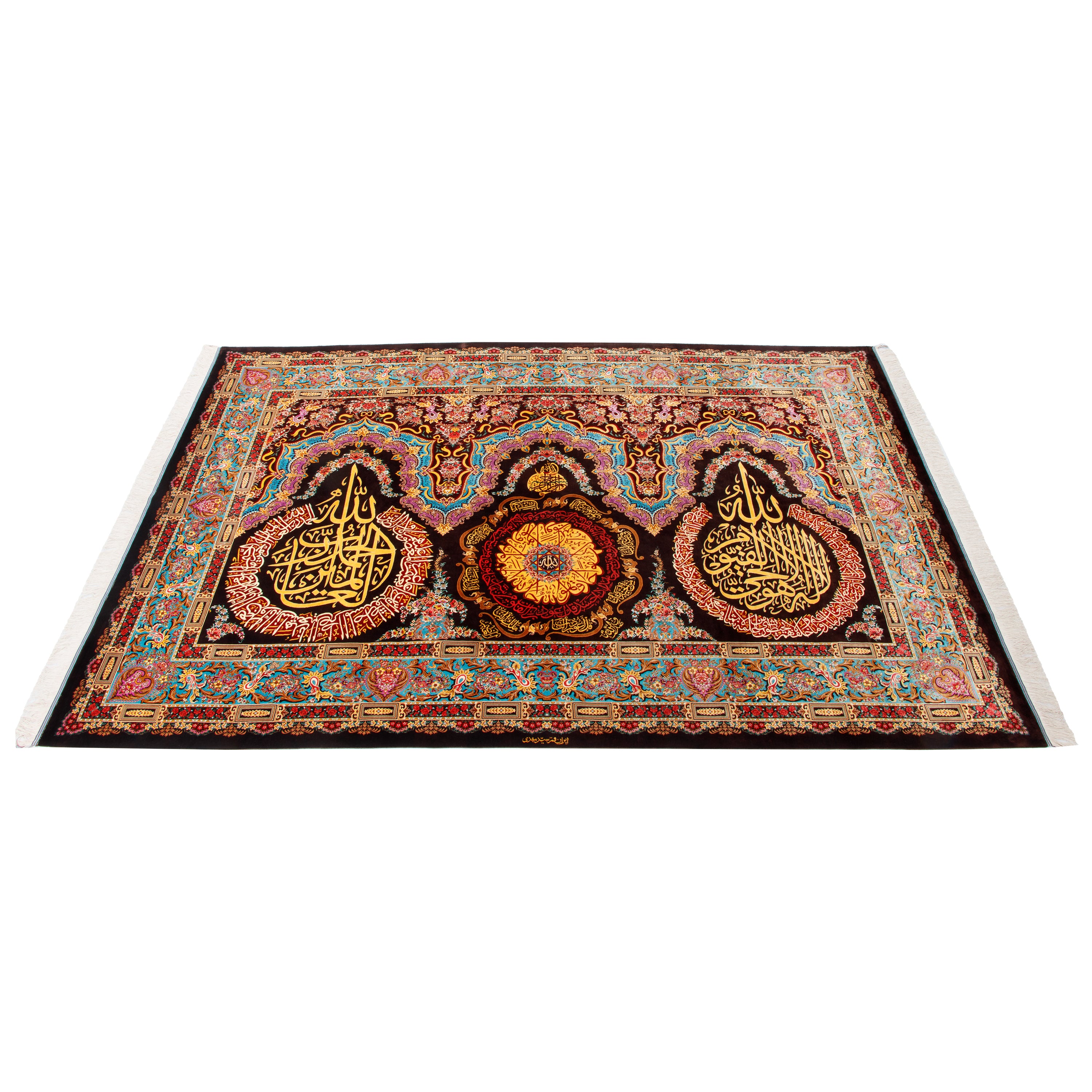 تابلو فرش دستباف قم - سرتاسر ابریشم | 295 × 200 سانتی متر | کد کالا 70500593