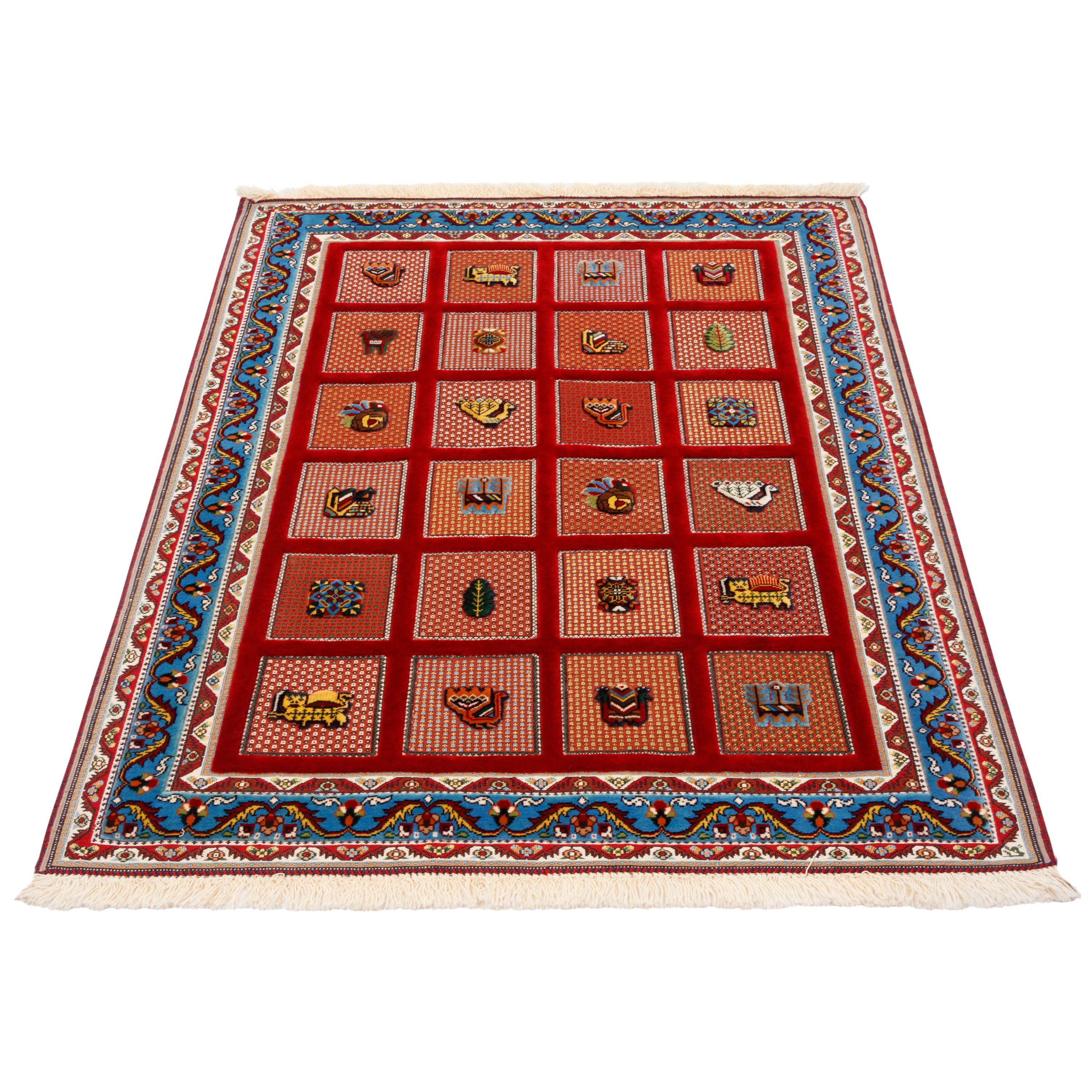 سجادة كيلم سيرجان اليدوية - خشتي | صوف بالكامل | 120 × 150 سم | رمز المنتج 40100309