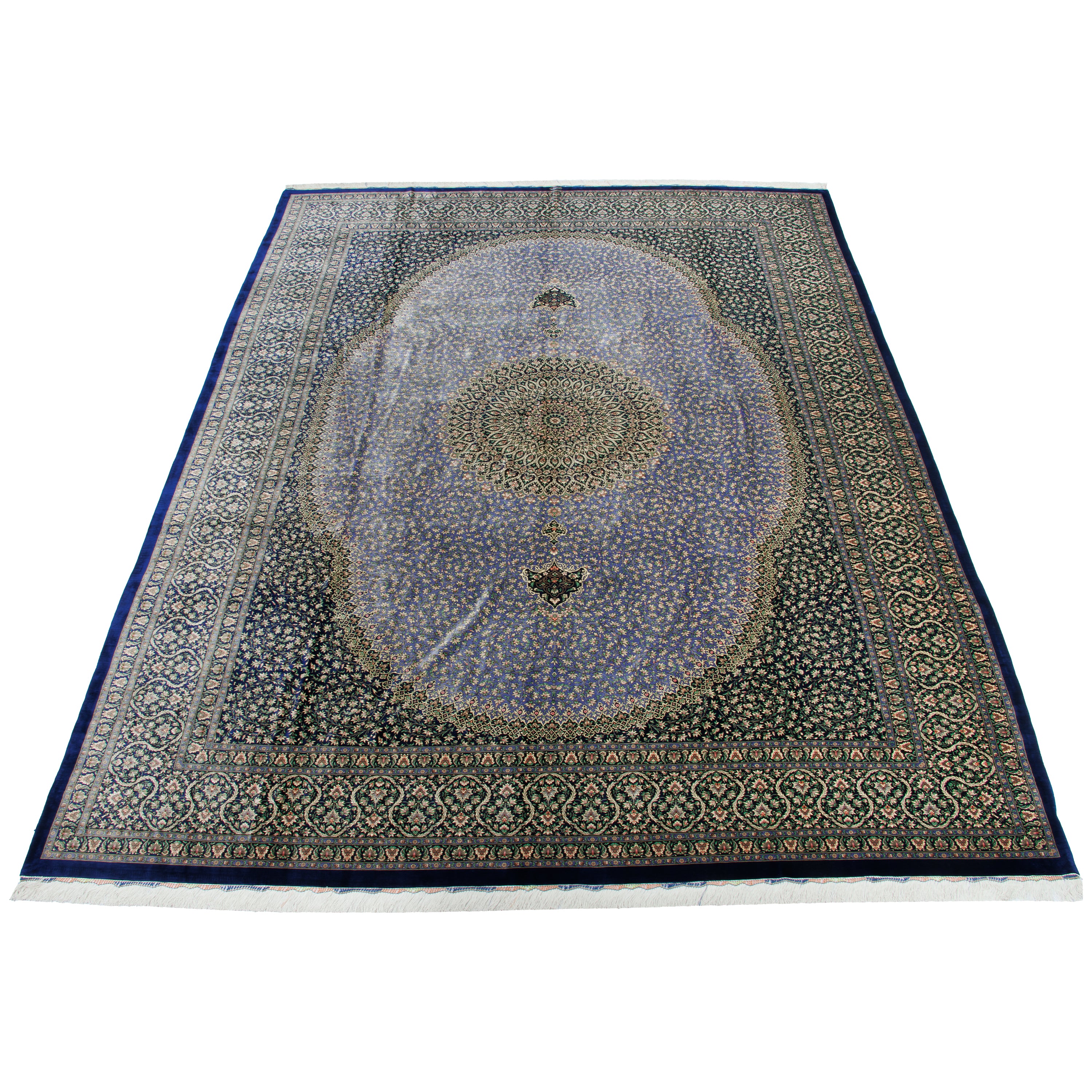 سجادة قم يدوية — لشك وترنج | حرير بالكامل | 302 × 399 سم | SKU 11200653