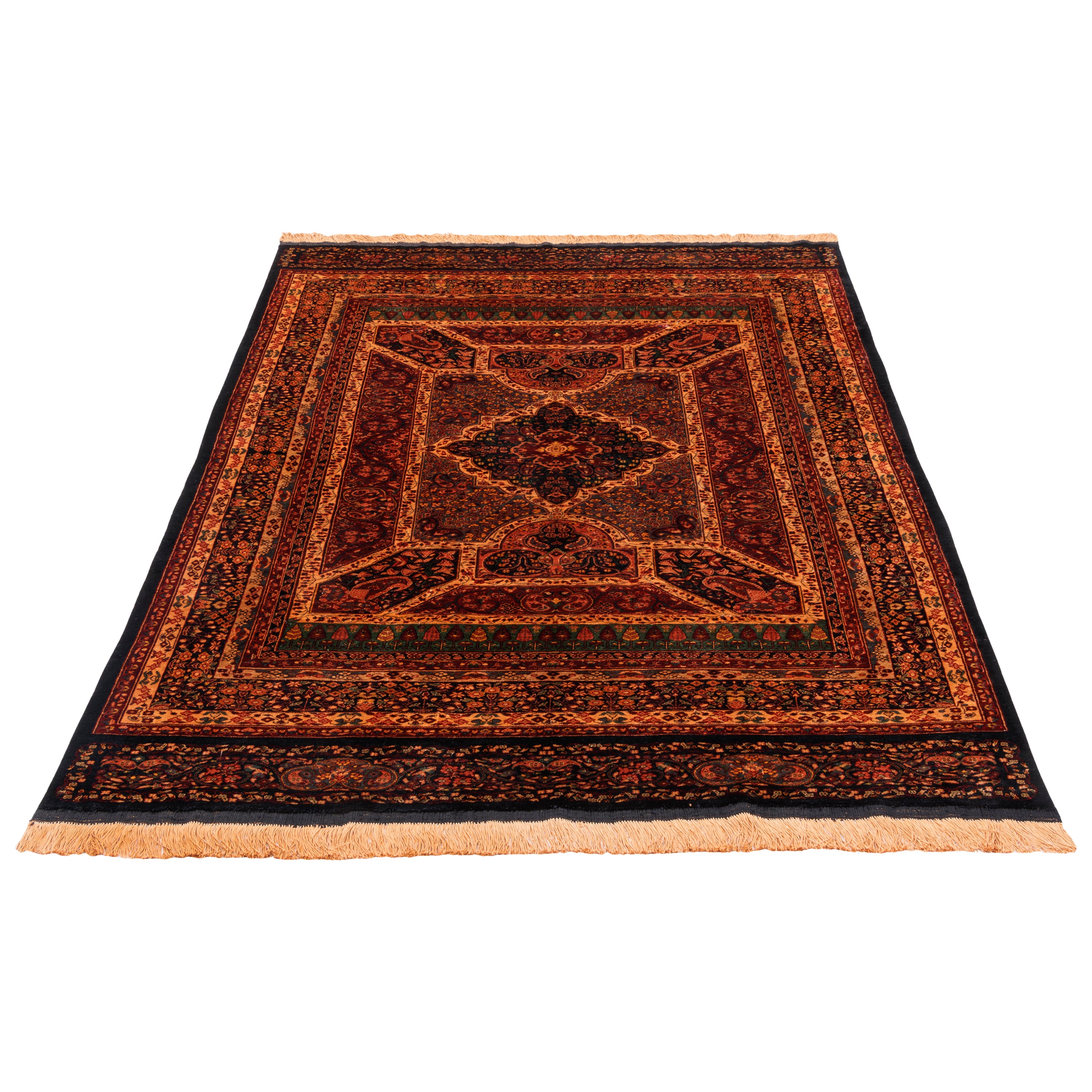 سجاد سرخس اليدوي - طرحة تورنج | حرير كامل | 140 × 196 سم | رمز المنتج 10200399