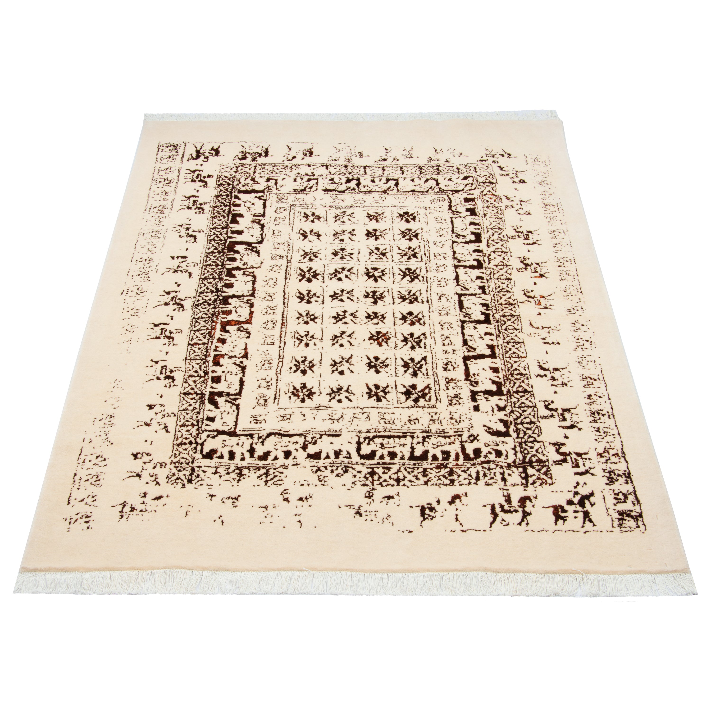 سجاد تبريز يدوي — ساراسار | وبر حريري / سداء قطن | 150 × 200 سم | رمز المنتج 10300842