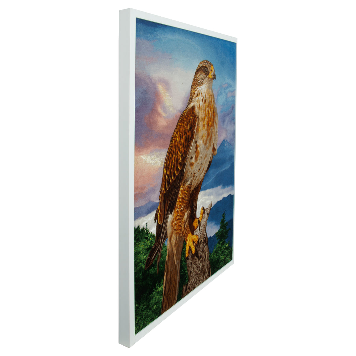 Tabriz Handmade Pictorial Carpet, Bird, Wool & Silk on Silk, Colorful, 72 × 104 cm — 70001578