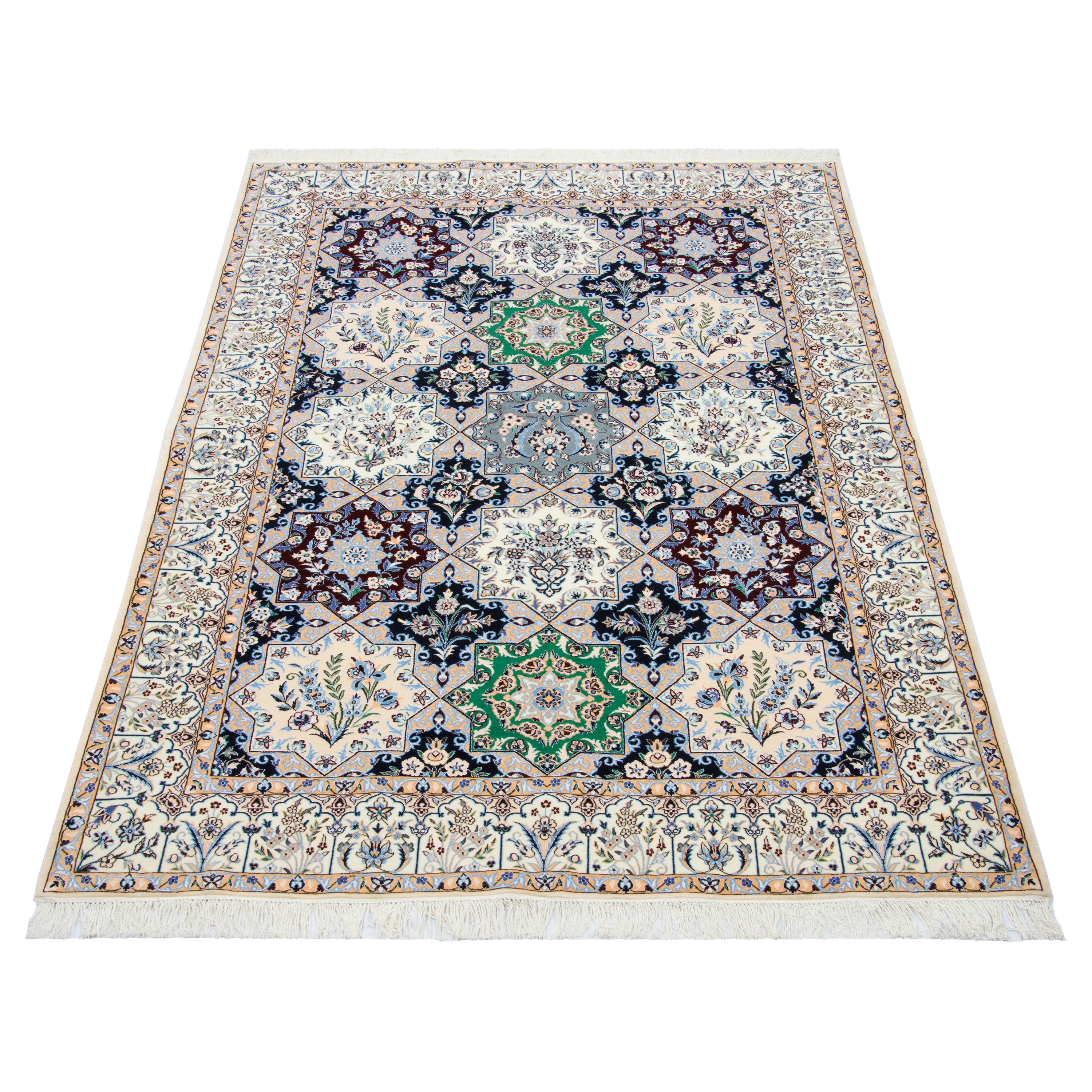 سجادة نايين اليدوية — باندي | وبر حرير / سدى قطن | 158 × 235 سم | SKU 10300855