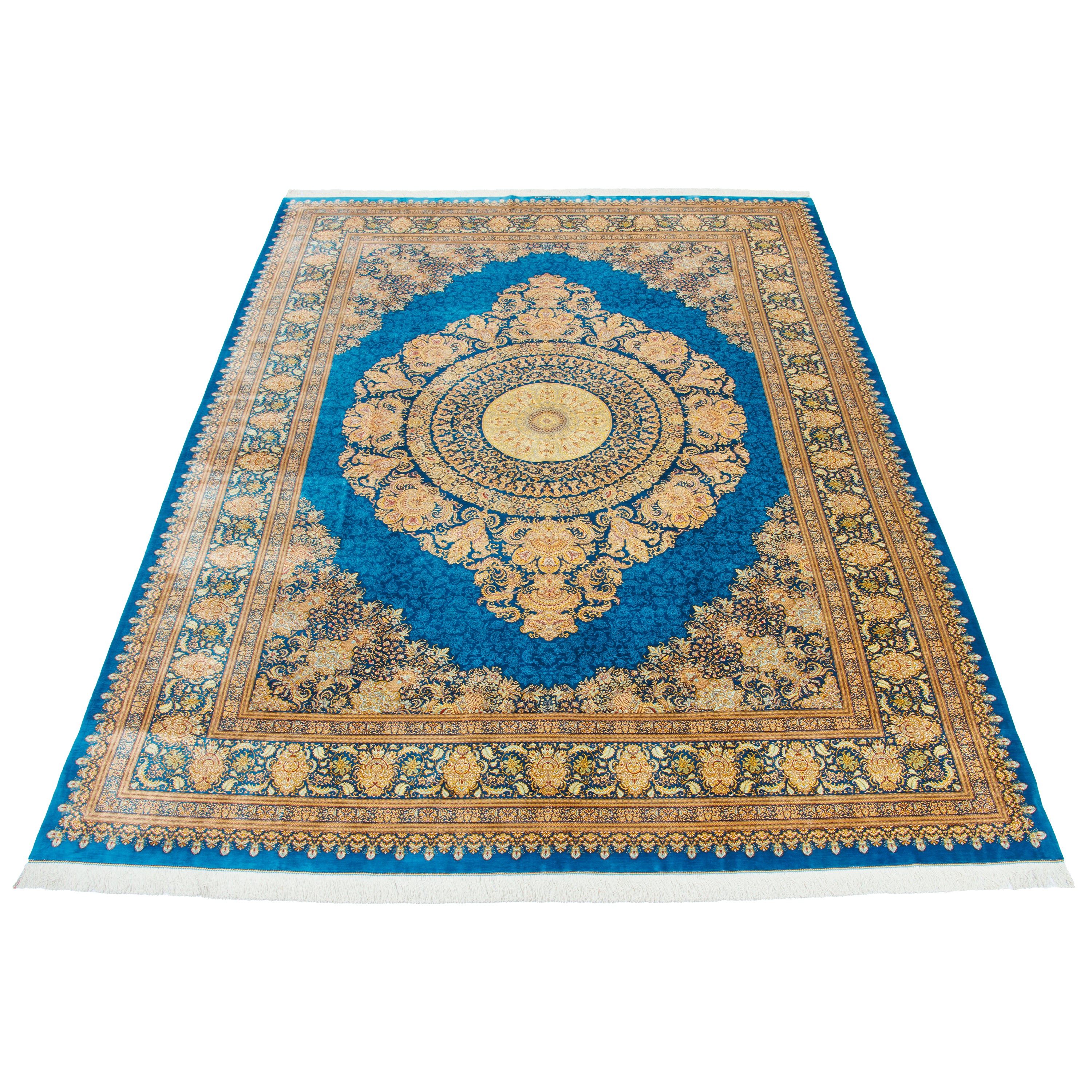 Qom Handmade Carpet — Lachak Toranj | Full Silk | 294 × 398 cm | SKU 11100643