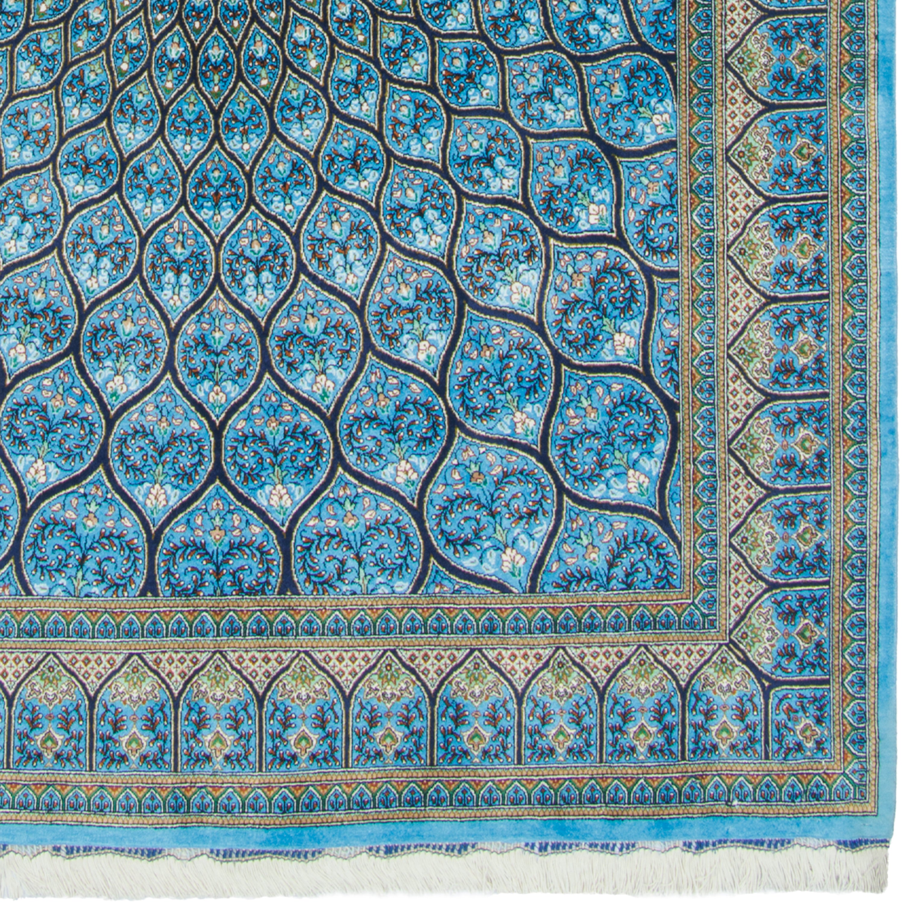 سجادة قم اليدوية - قنبدي | حرير كامل | 127 × 195 سم | رمز المنتج 10200476