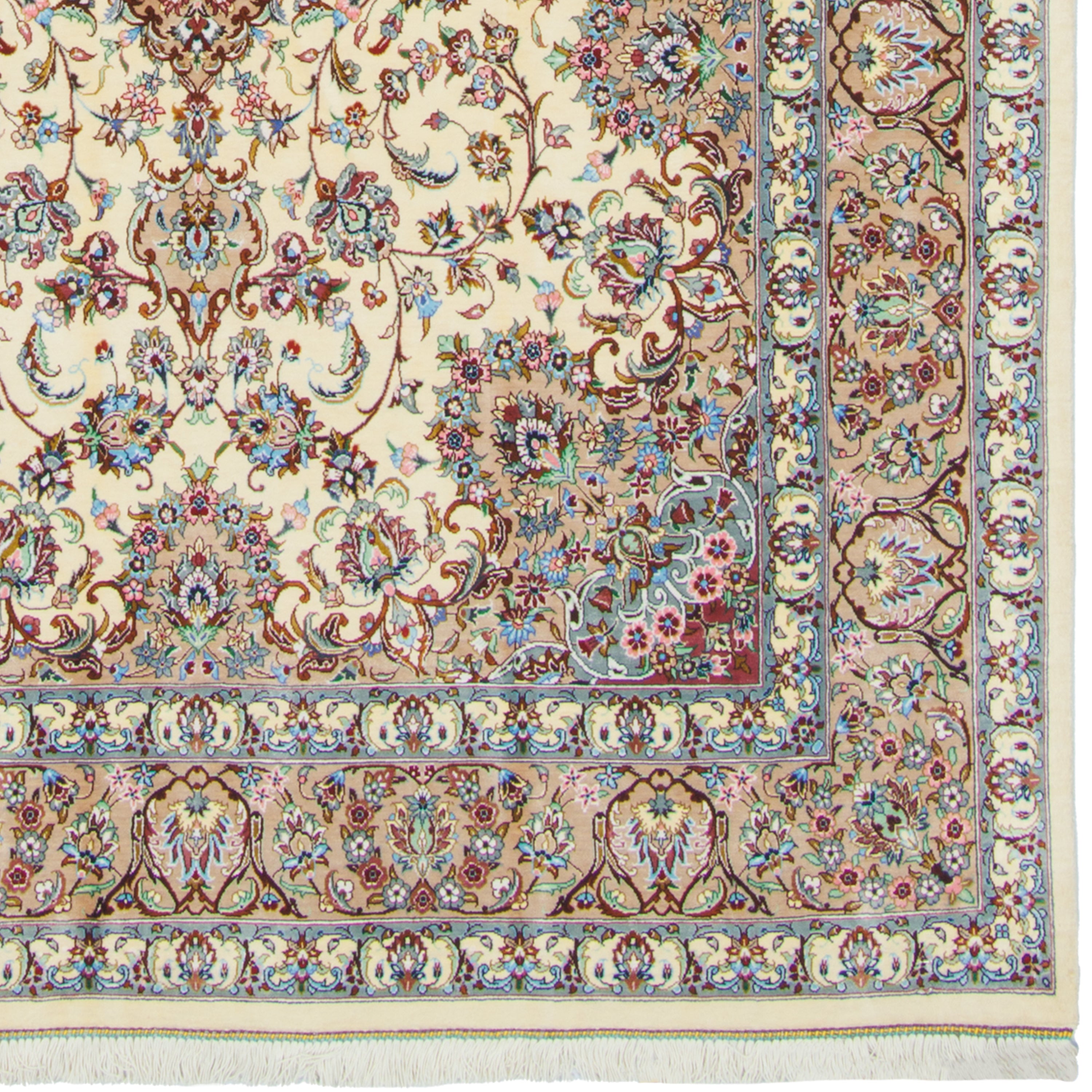 سجادة كاشان يدوية – لشك ترنج | حرير كامل | 133 × 198 سم | رمز المنتج 10200492