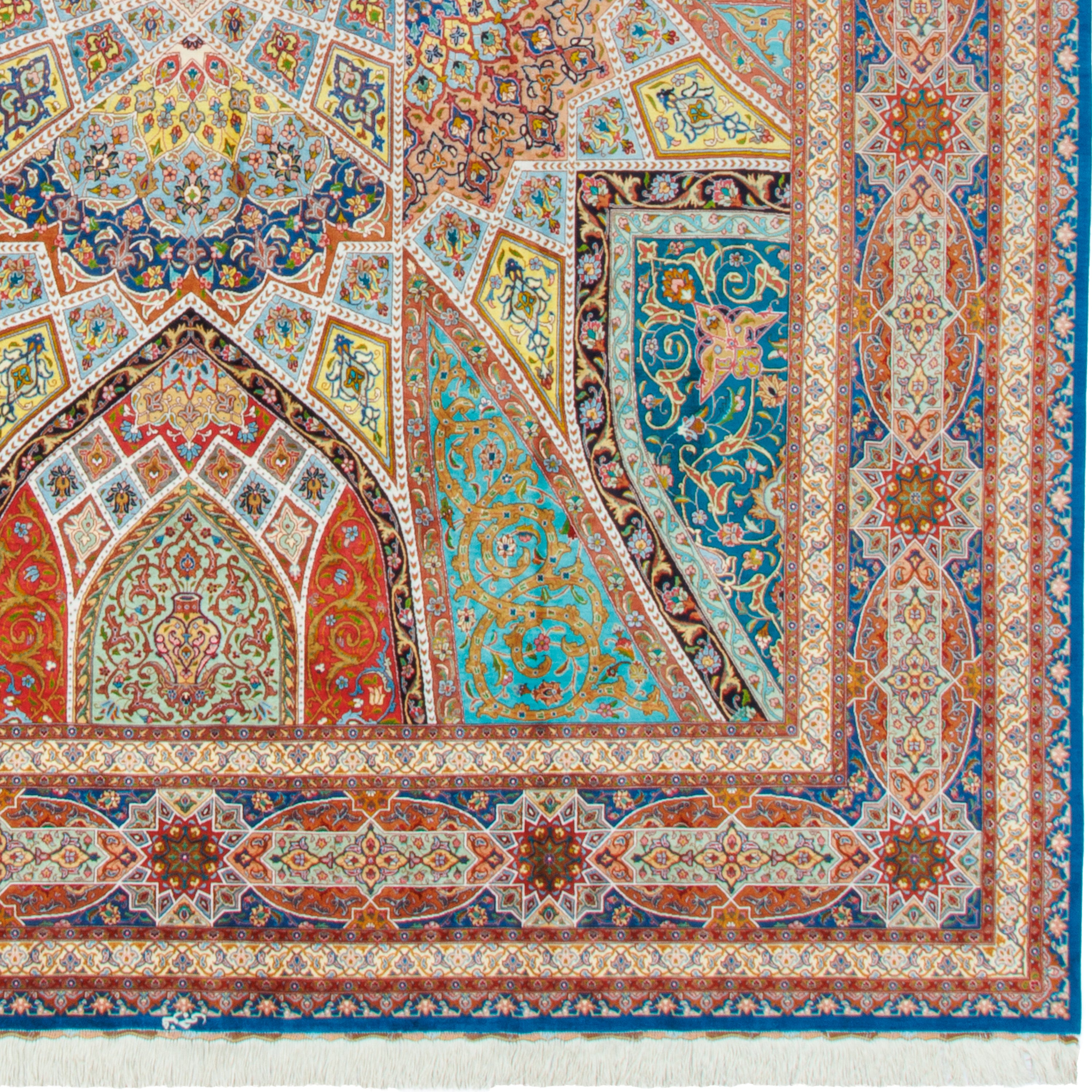 سجاد تبريز اليدوي - قنبادي | حرير بالكامل | 290 × 407 سم | SKU 11100630
