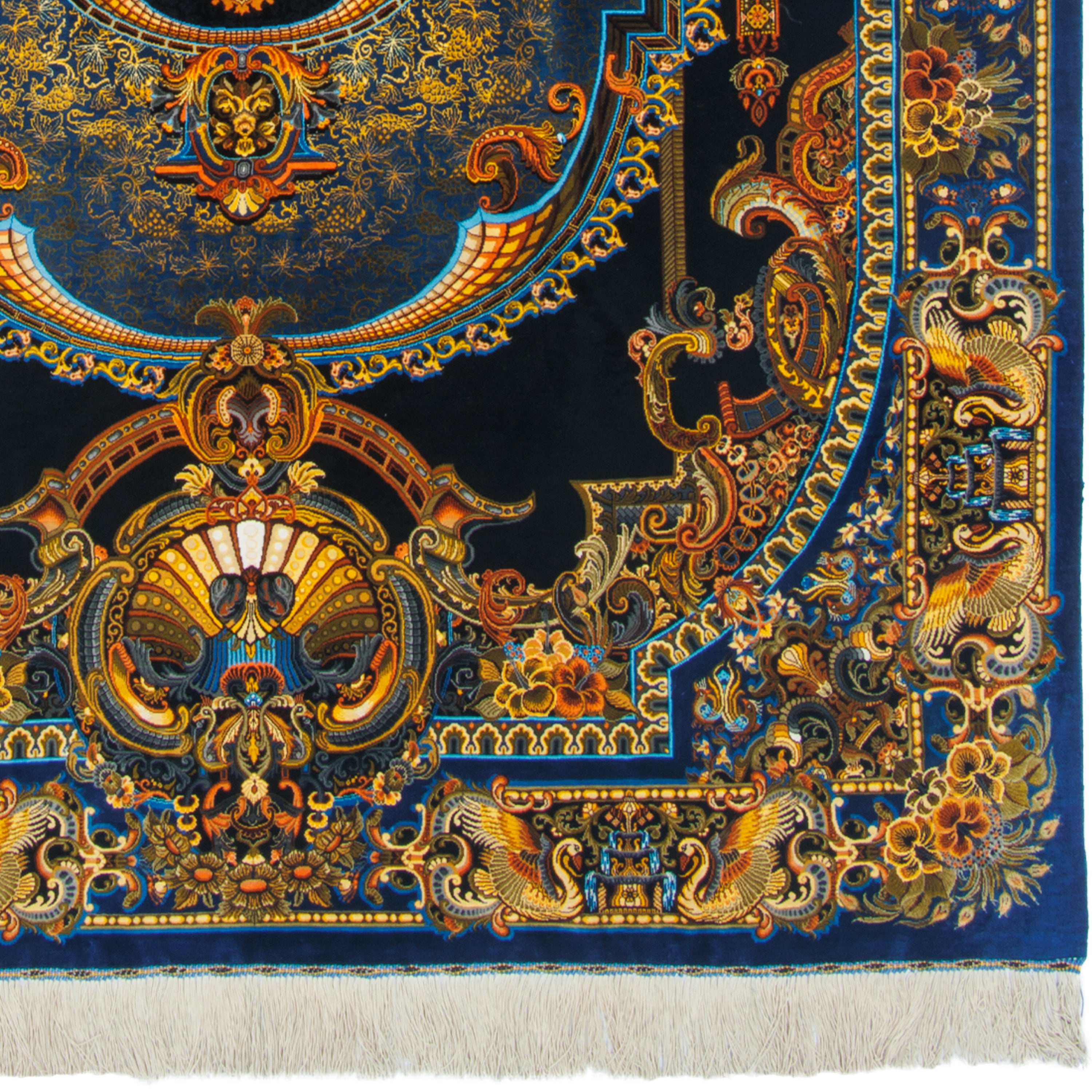 Qom Handmade Carpet — Lachak Toranj | Full Silk | 135 × 208 cm | SKU 10200440