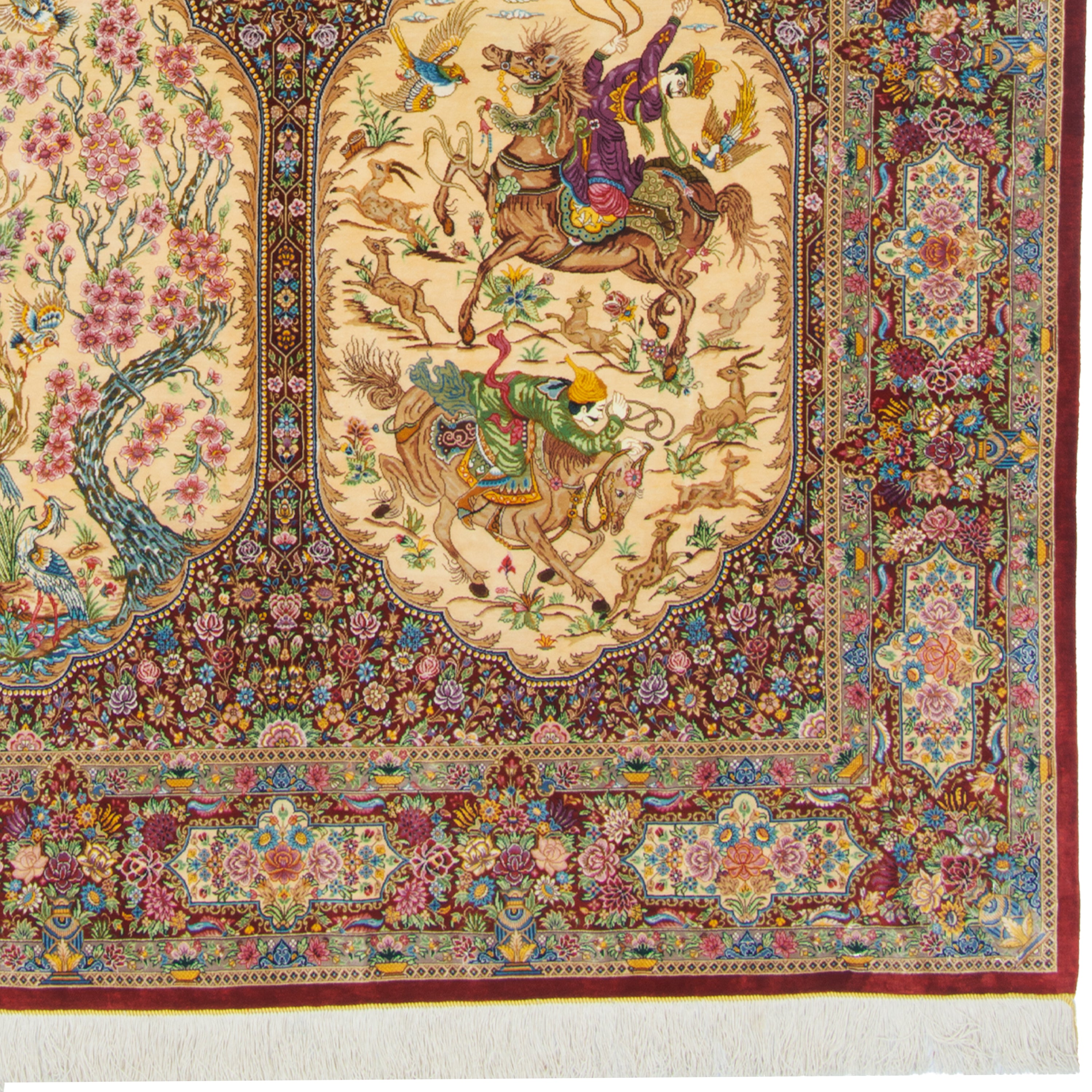 Qom Handmade Carpet — Ghabi | Full Silk | 140 × 210 cm | SKU 10200450