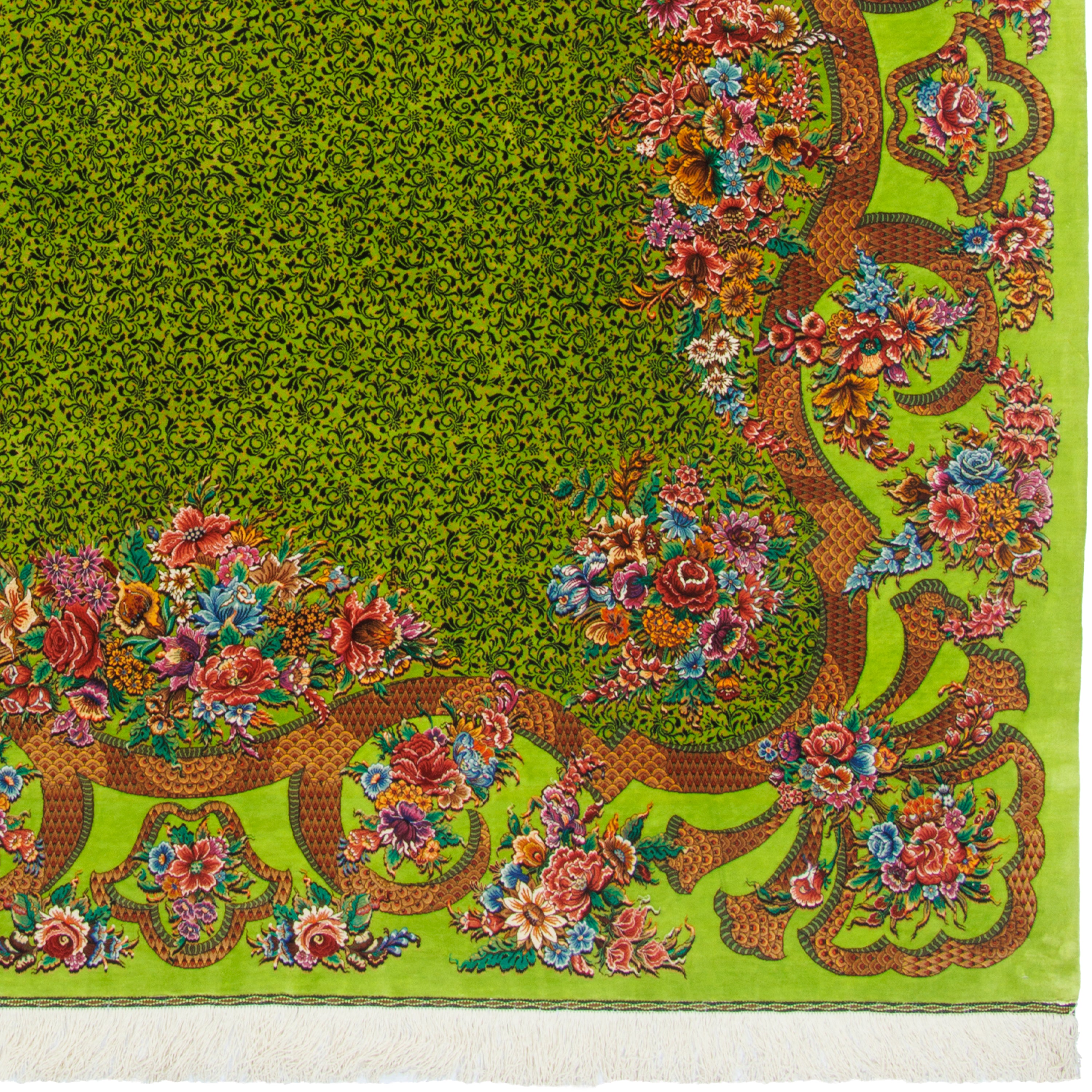 Qom Handmade Carpet — Sarasar | Full Silk | 198 × 198 cm | SKU 10300551