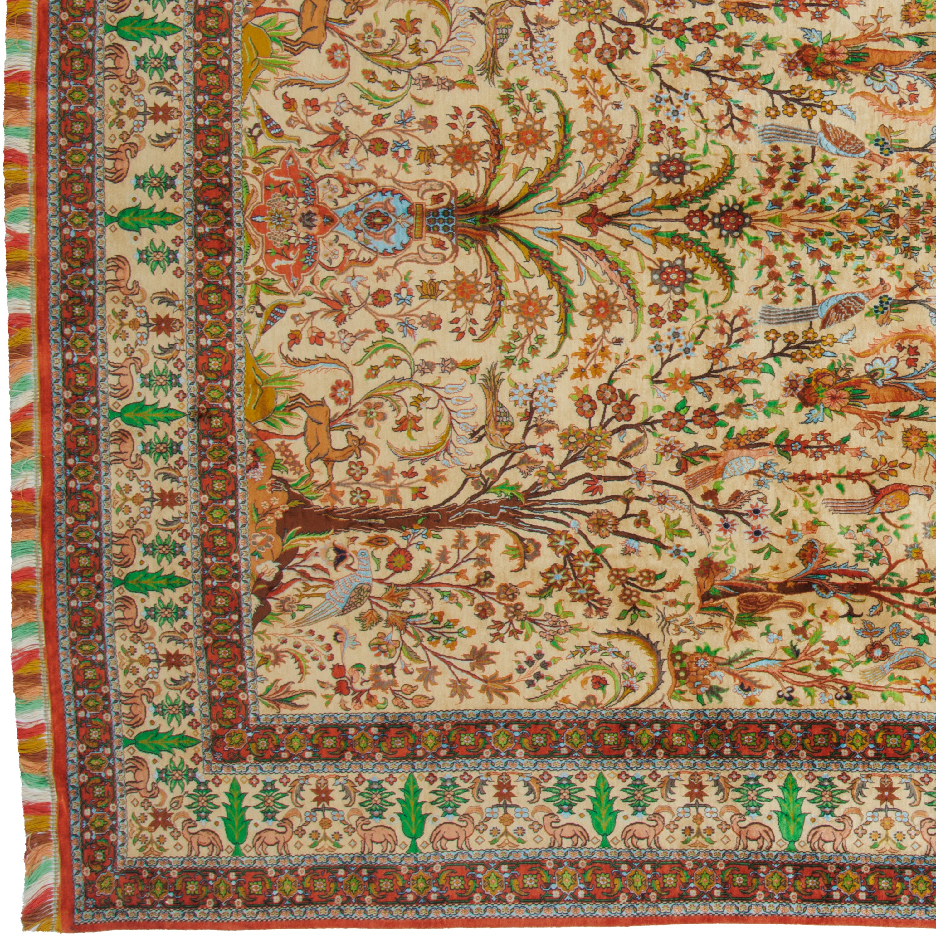 سجادة سنندج اليدوية — تصميم شجرة | حرير كامل | 250 × 350 سم | رقم المنتج 10800801