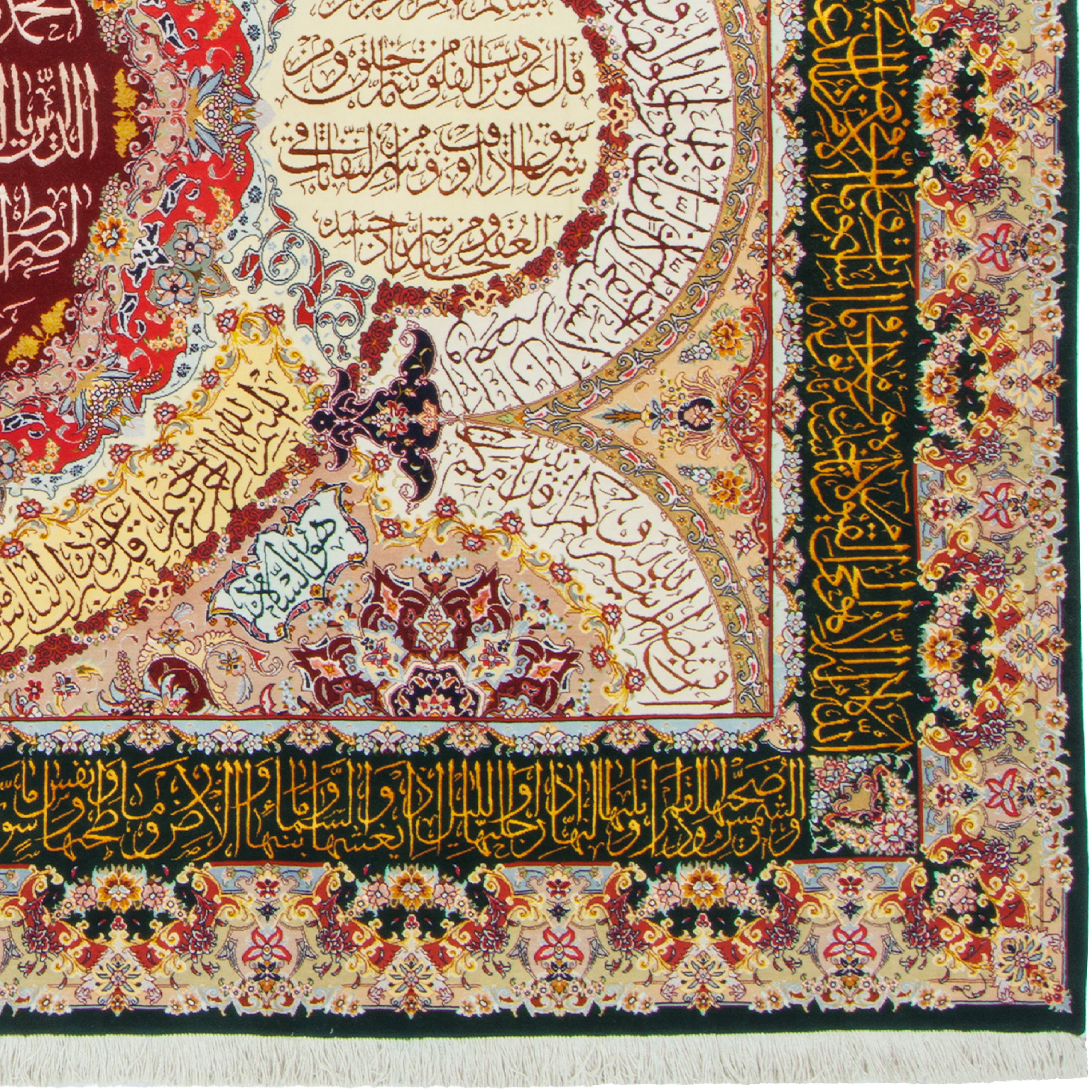 قالی تبریز دستباف تابلوفرش — سرتاسر | پرز ابریشم / چله ابریشم | ۲۲۰ × ۲۹۷ سانتیمتر | کد کالا ۷۰۶۰۰۵۹۸