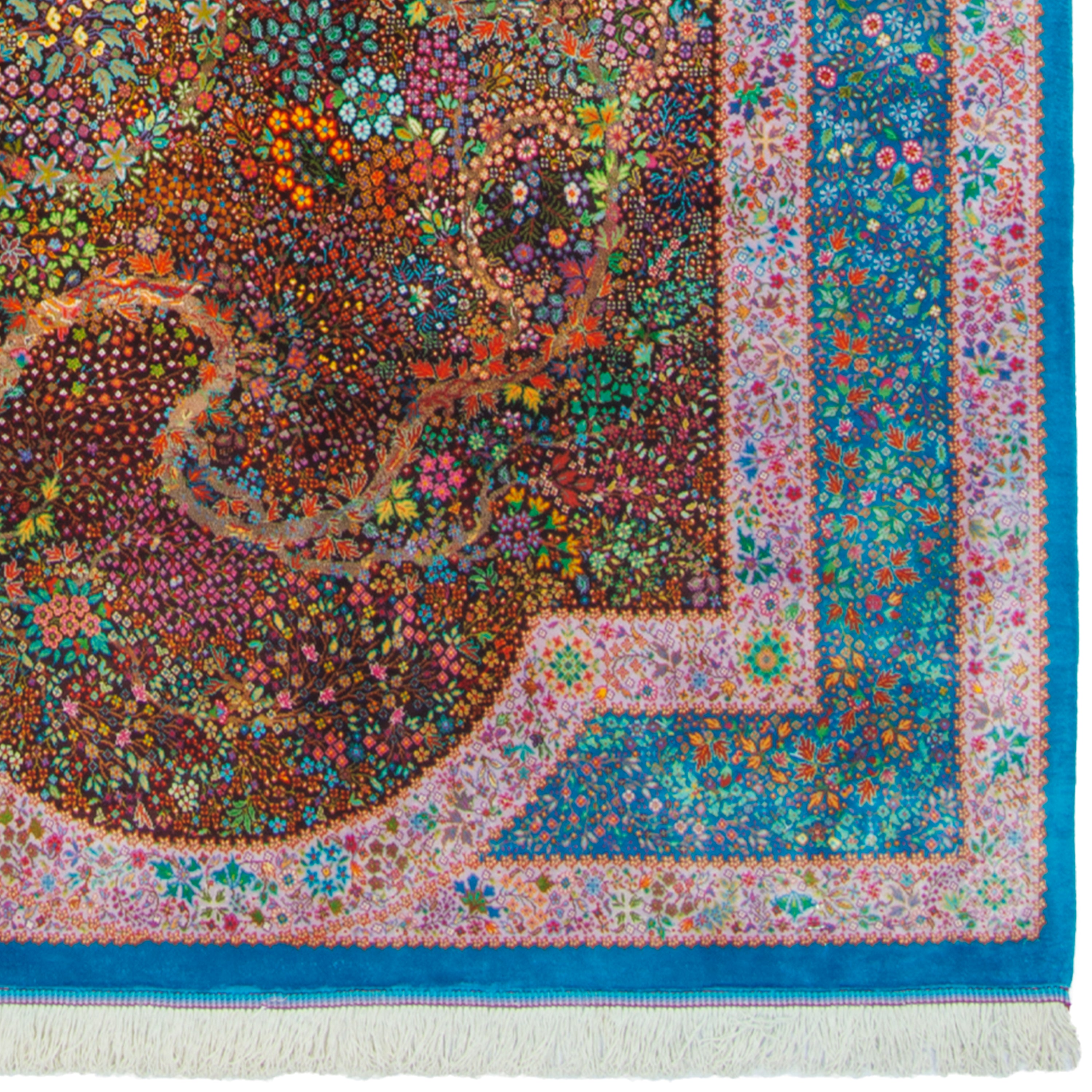 Qom Handmade Carpet — Derakht | Full Silk | 137 × 208 cm | SKU 10200444