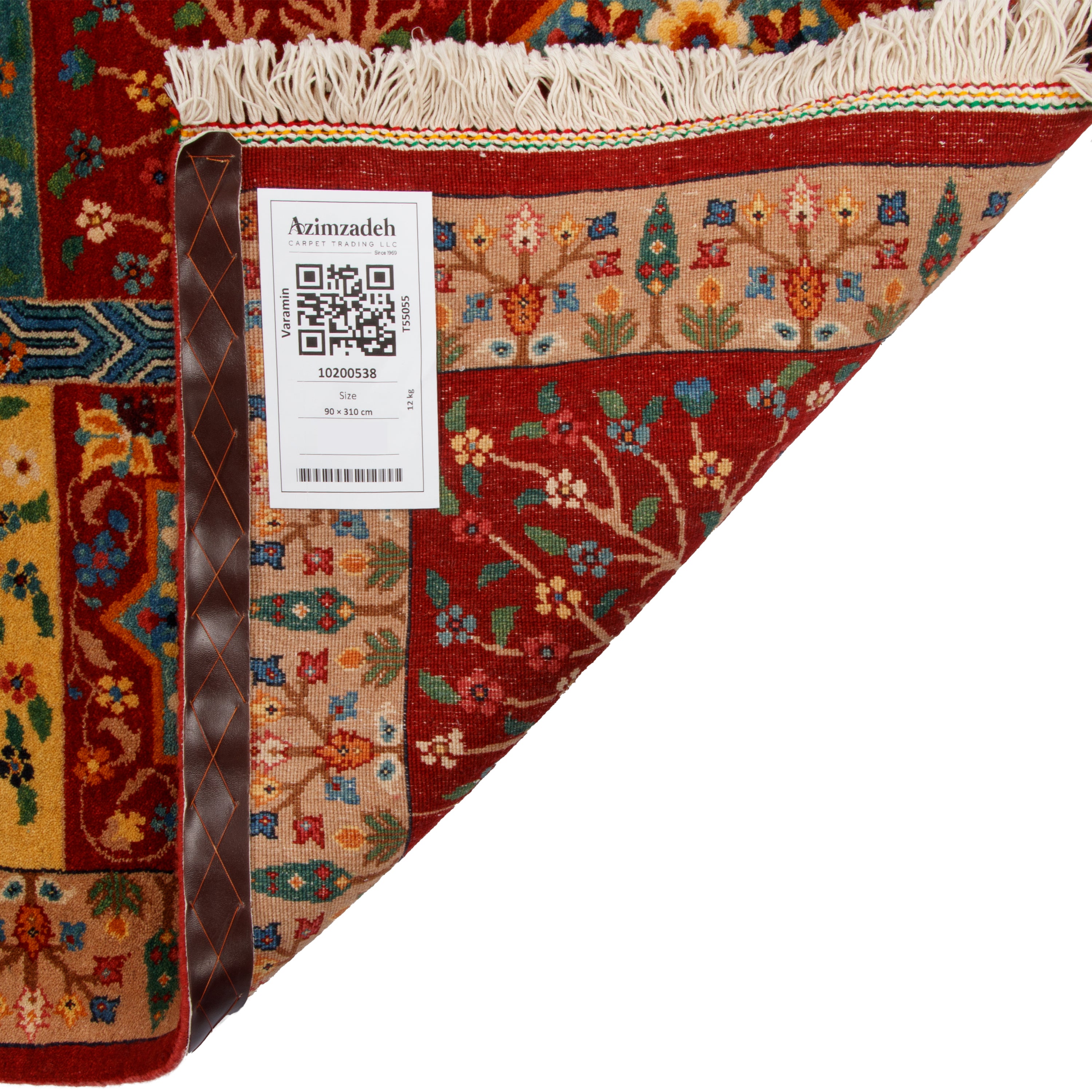 سجادة ورامين يدوية - خشتي | صوف / سدى قطن | ٩٠ × ٣١٠ سم | SKU 10200538