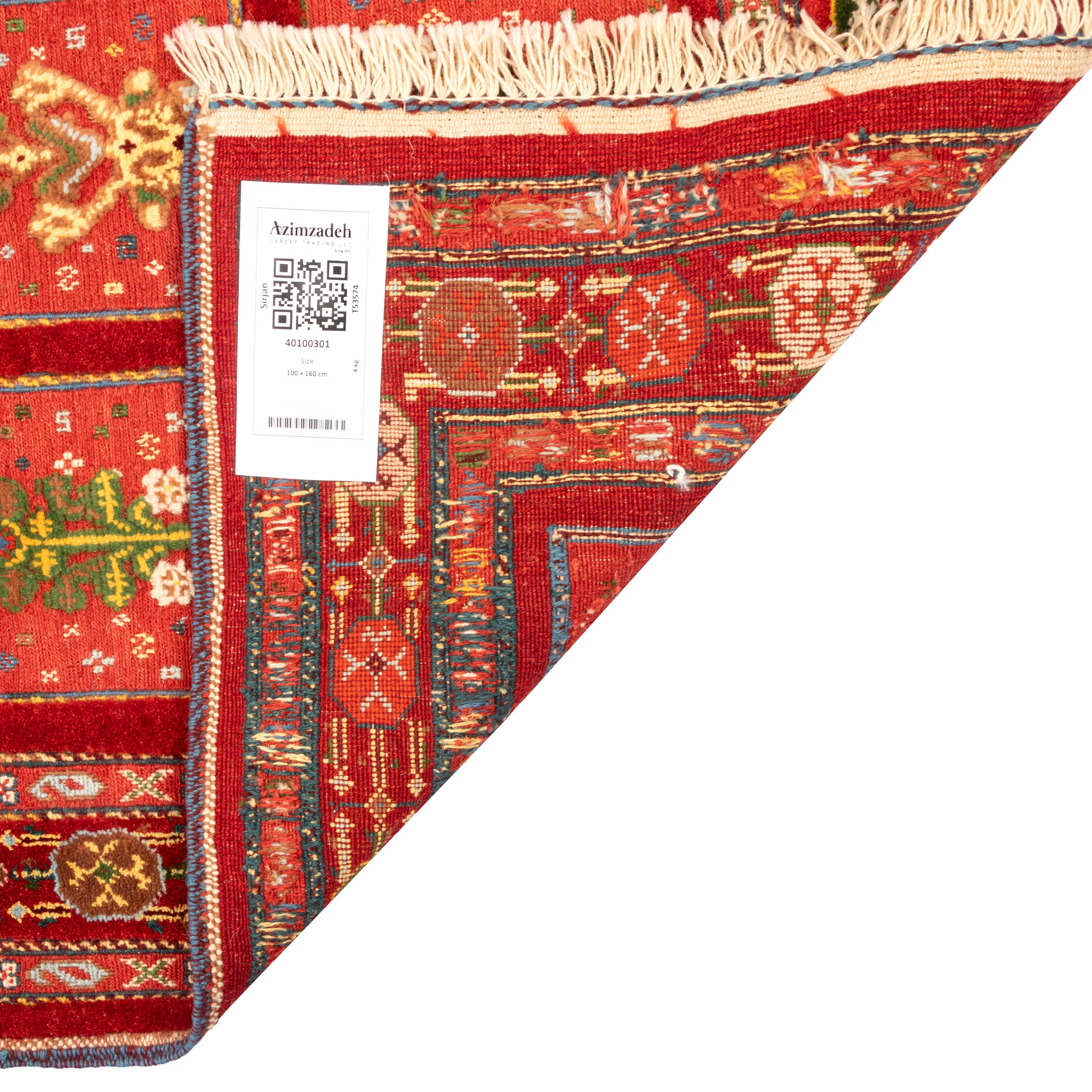سجادة كيليم سرجان المصنوعة يدويًا - خشتي | صوف بالكامل | 100 × 160 سم | SKU 40100301