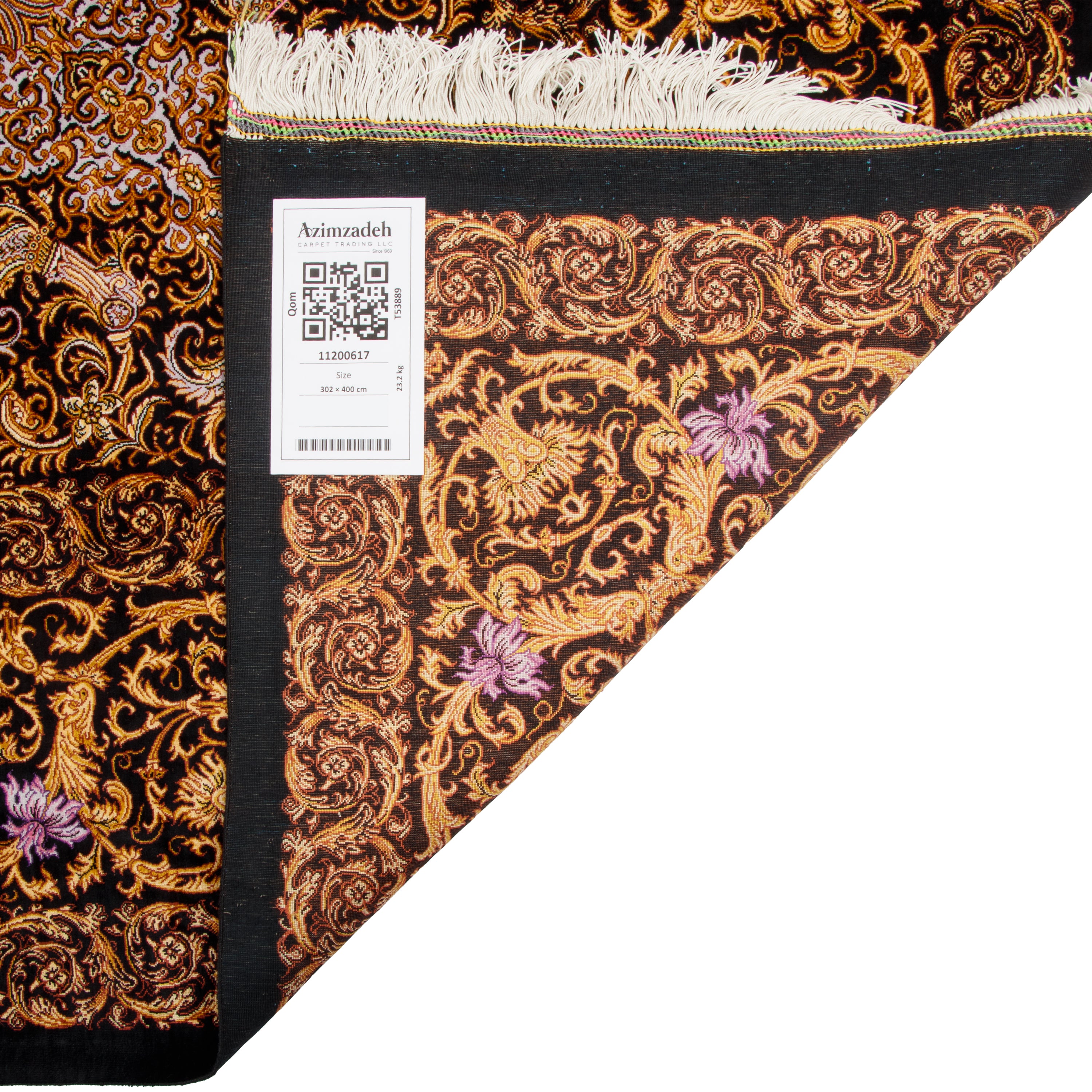 Qom Handmade Carpet — Lachak Toranj | Full Silk | 302 × 400 cm | SKU 11200617