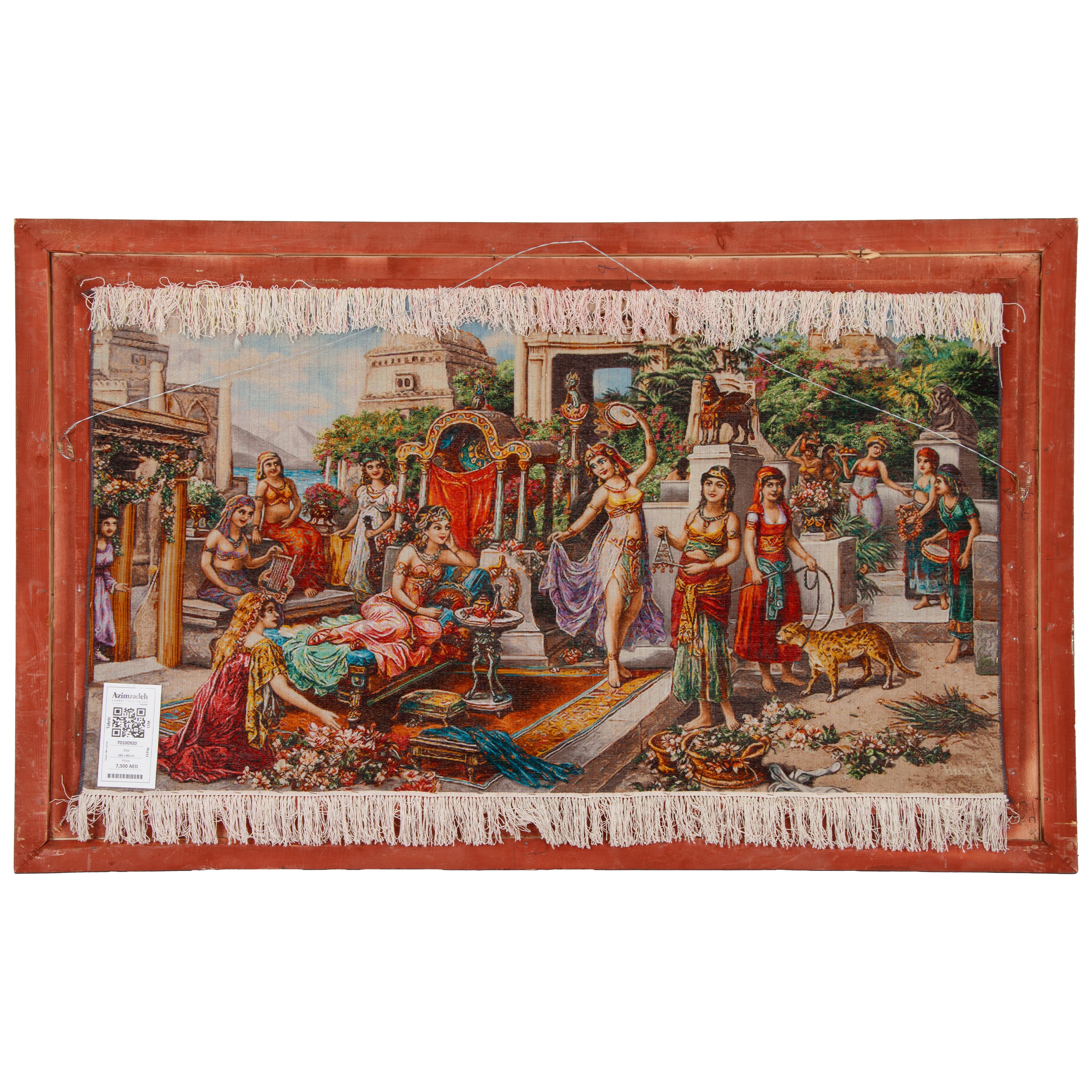 لوحة جدارية من سجاد تبريز اليدوي – سراسر | وبر حريري / سدى حريري | 161 × 90 سم | رمز المنتج 70100920