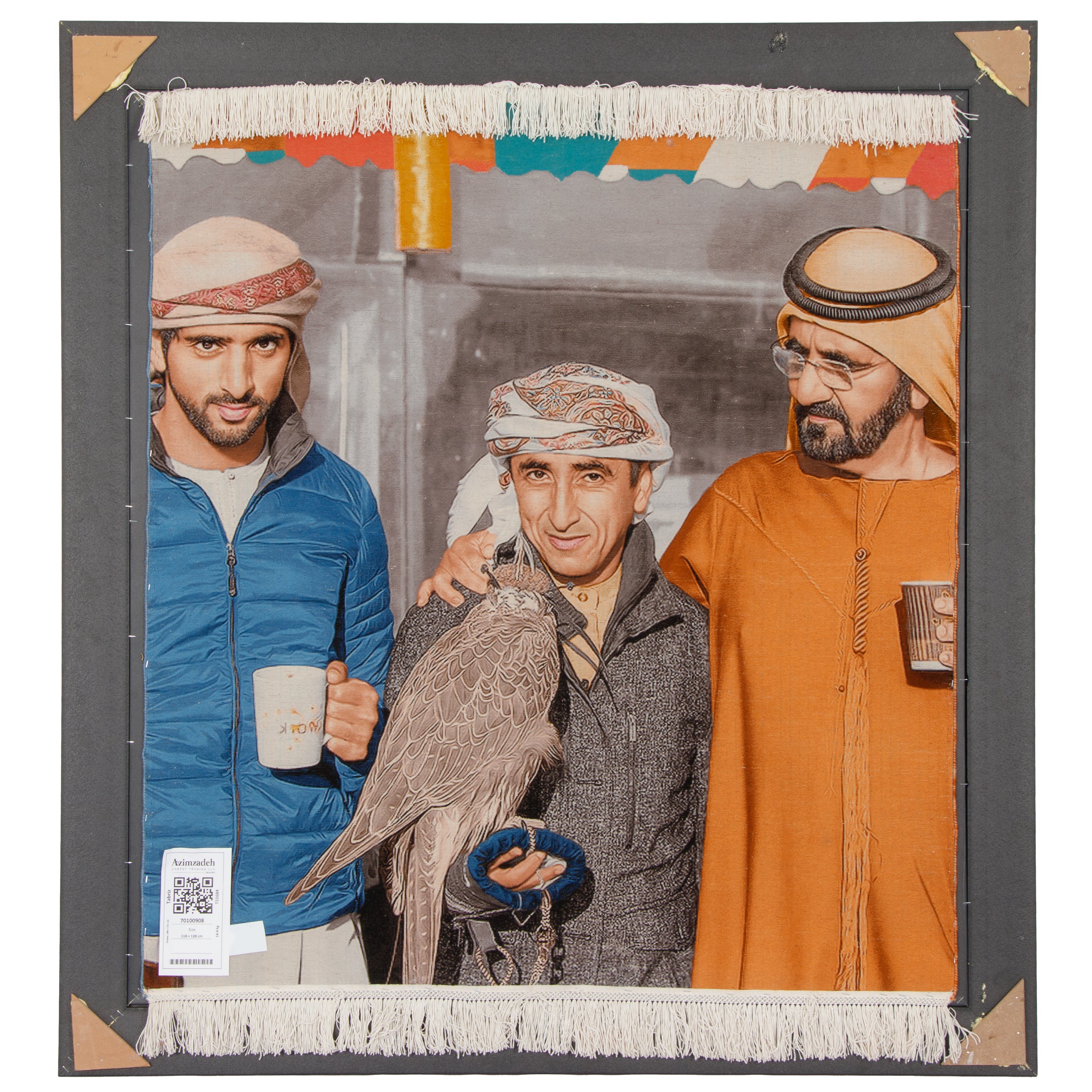 فن حائط سجاد تبريز اليدوي — سراسر | وبر حريري / سدى حريري | 118 × 128 سم | SKU 70100908