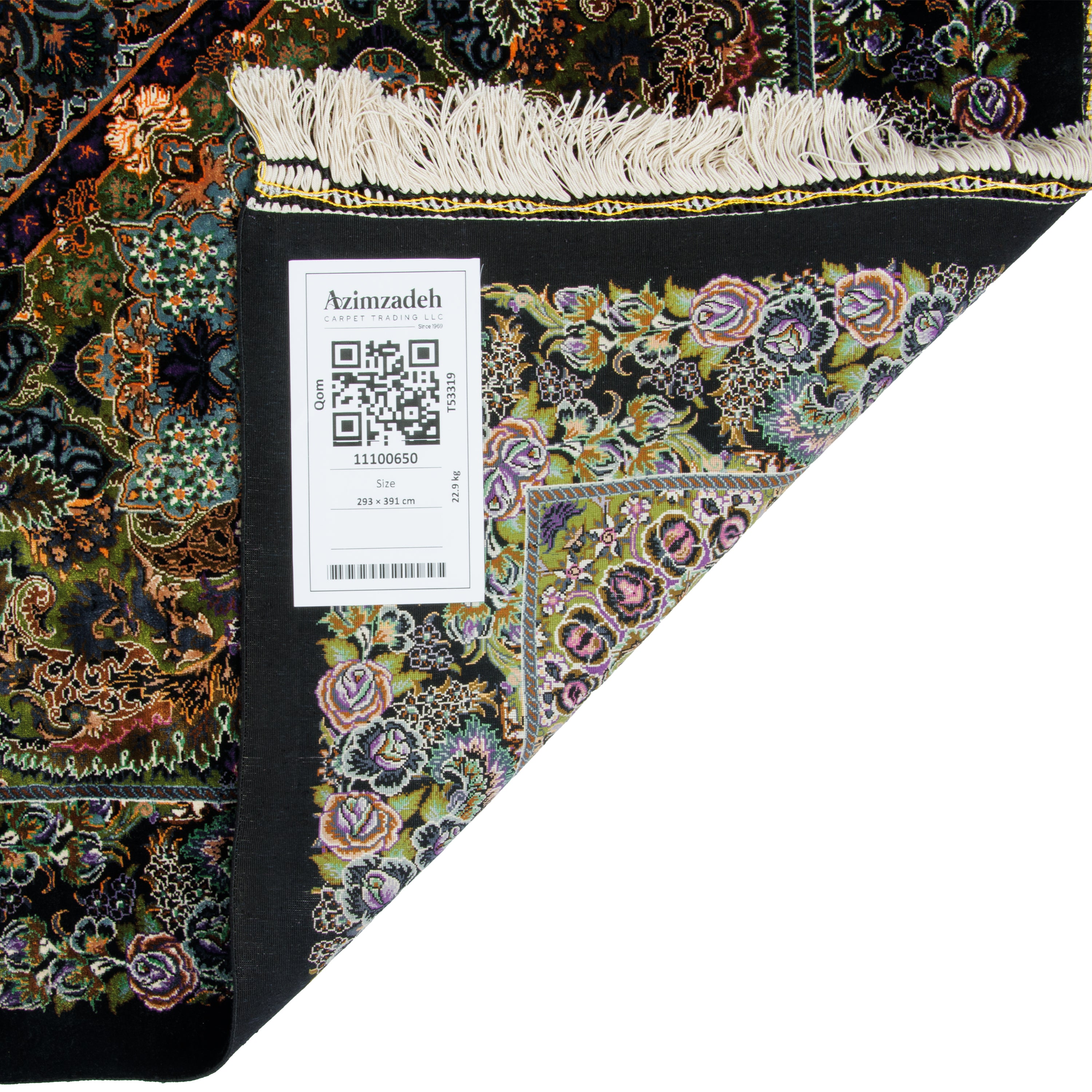 Qom Handmade Carpet — Lachak Toranj | Full Silk | 293 × 391 cm | SKU 11100650