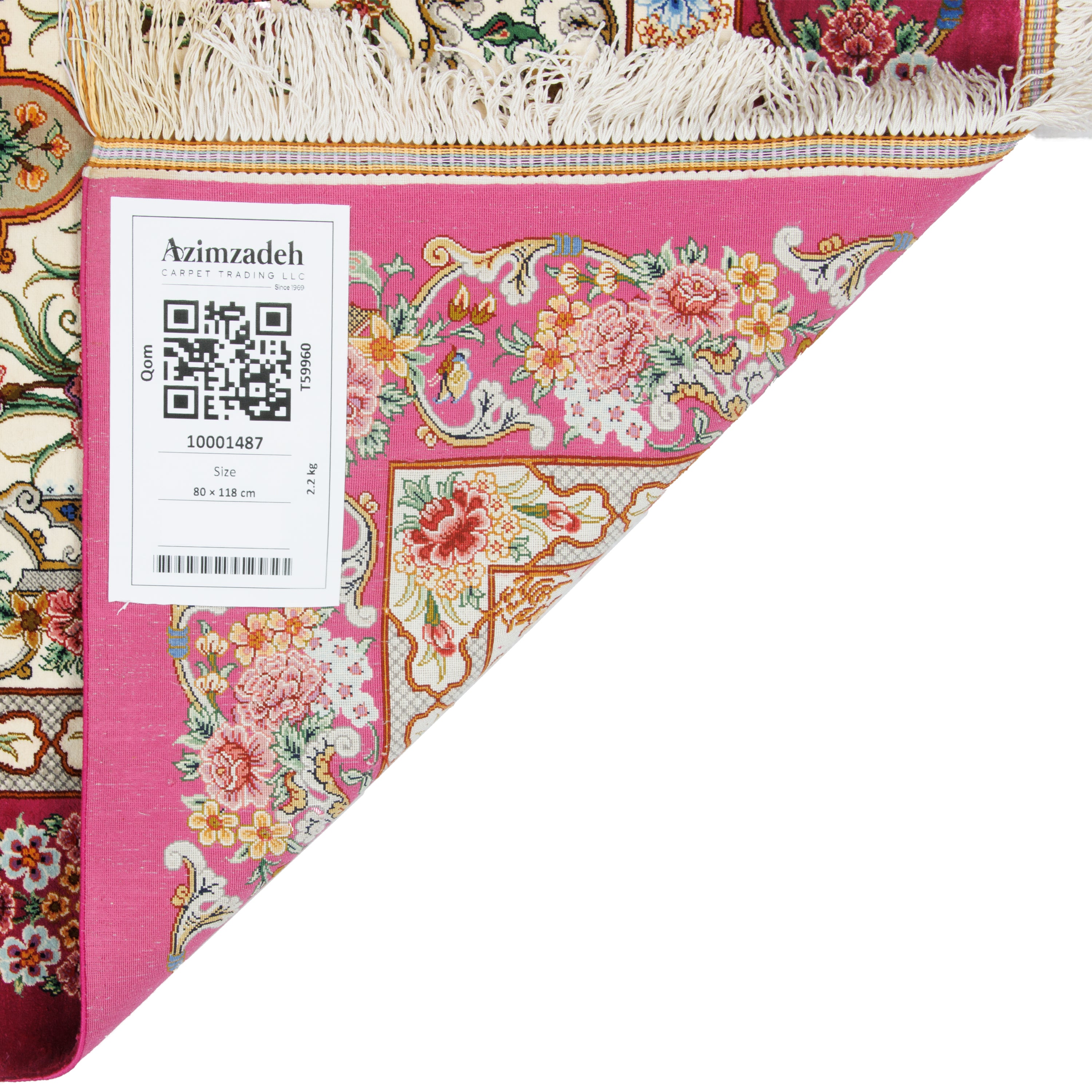 Qom Handmade Carpet — Lachak Toranj | Full Silk | 80 × 118 cm | SKU 10001487