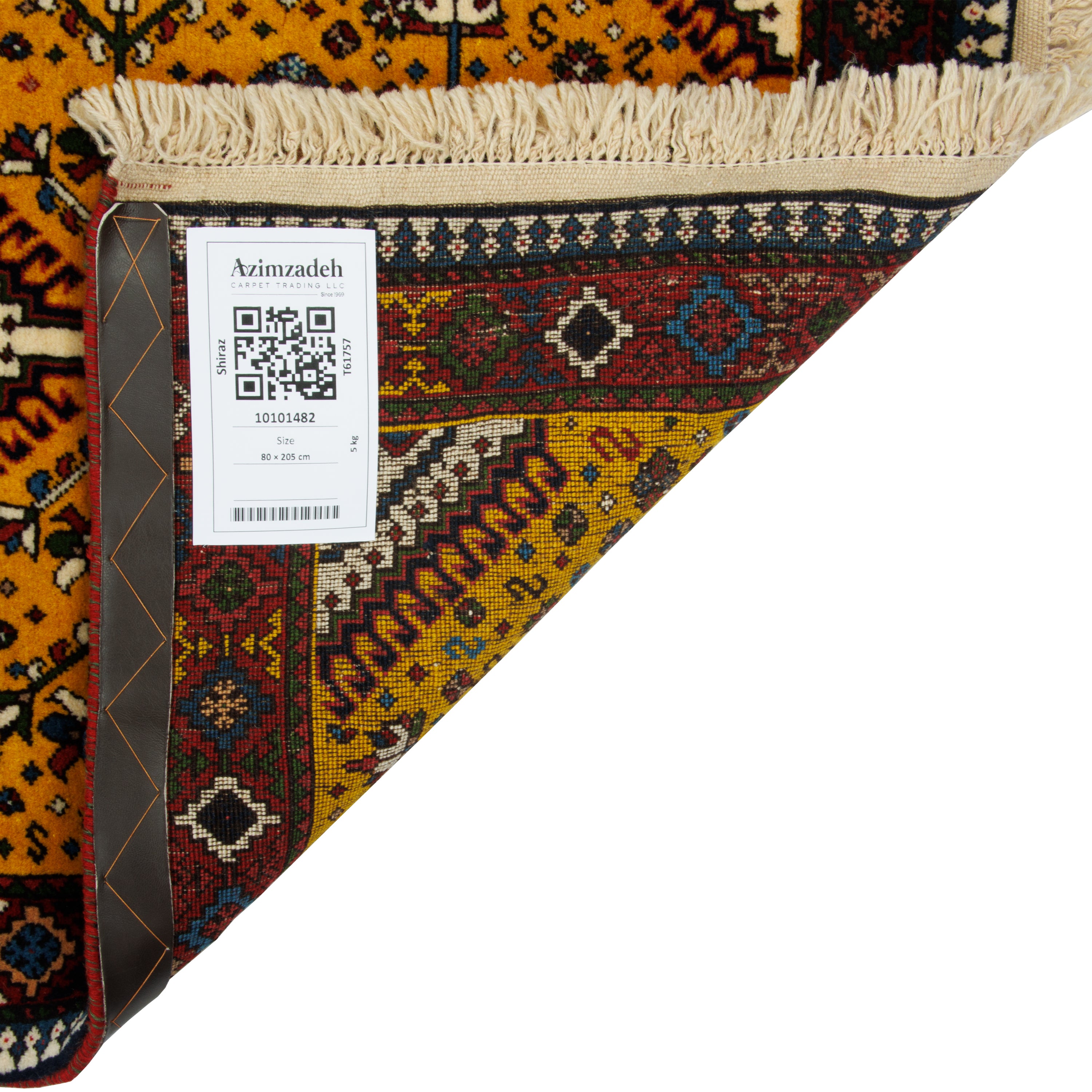 سجادة شيراز يدوية — خشتي | صوف بالكامل | 80 × 205 سم | رمز المنتج 10101482