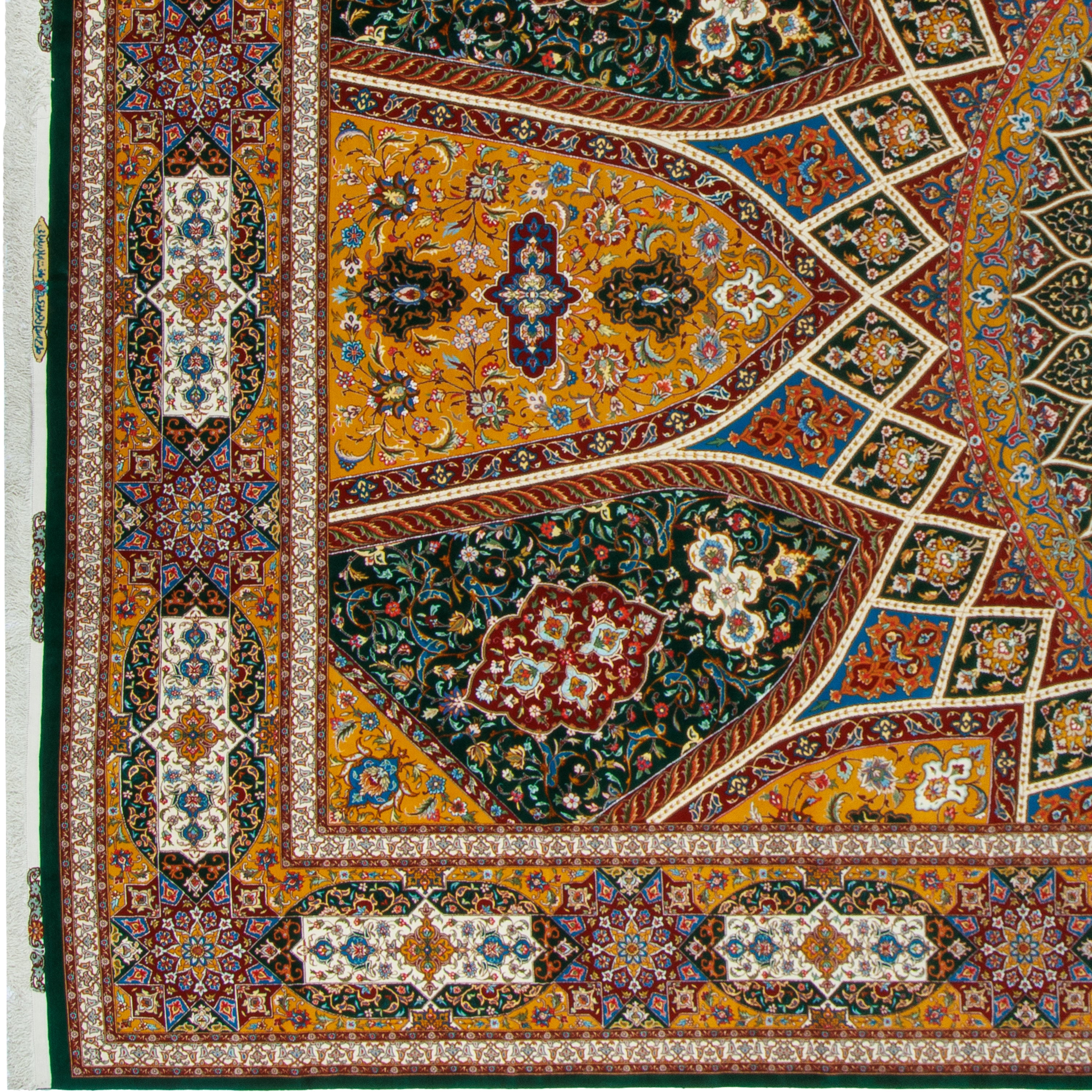 Tabriz Handmade Carpet — Gonbadi | Silk Pile / Silk Warp | 393 × 696 cm | SKU 12701117