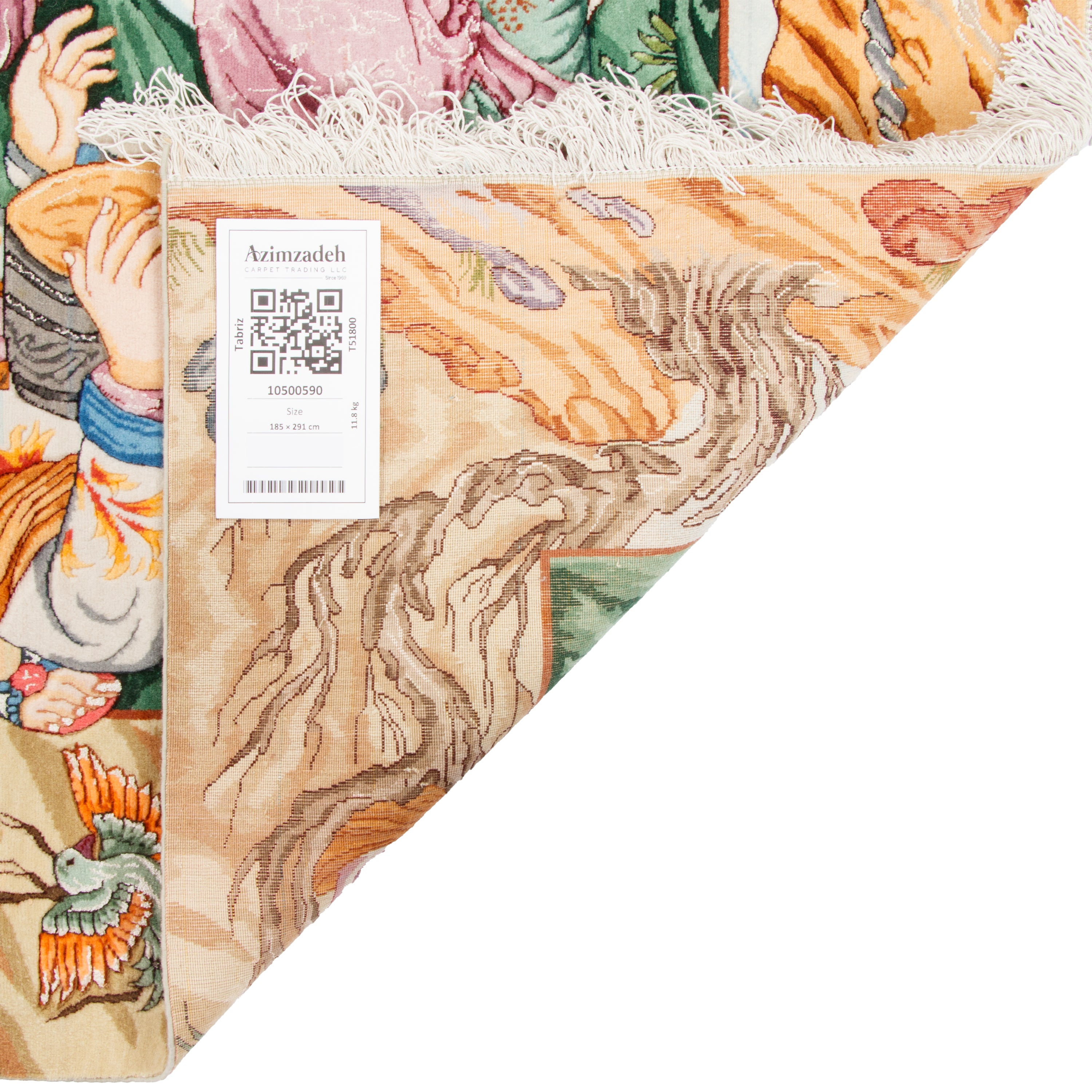 Tabriz Handmade Carpet — Sarasar | Silk Pile / Silk Warp | 185 × 291 cm | SKU 10500590