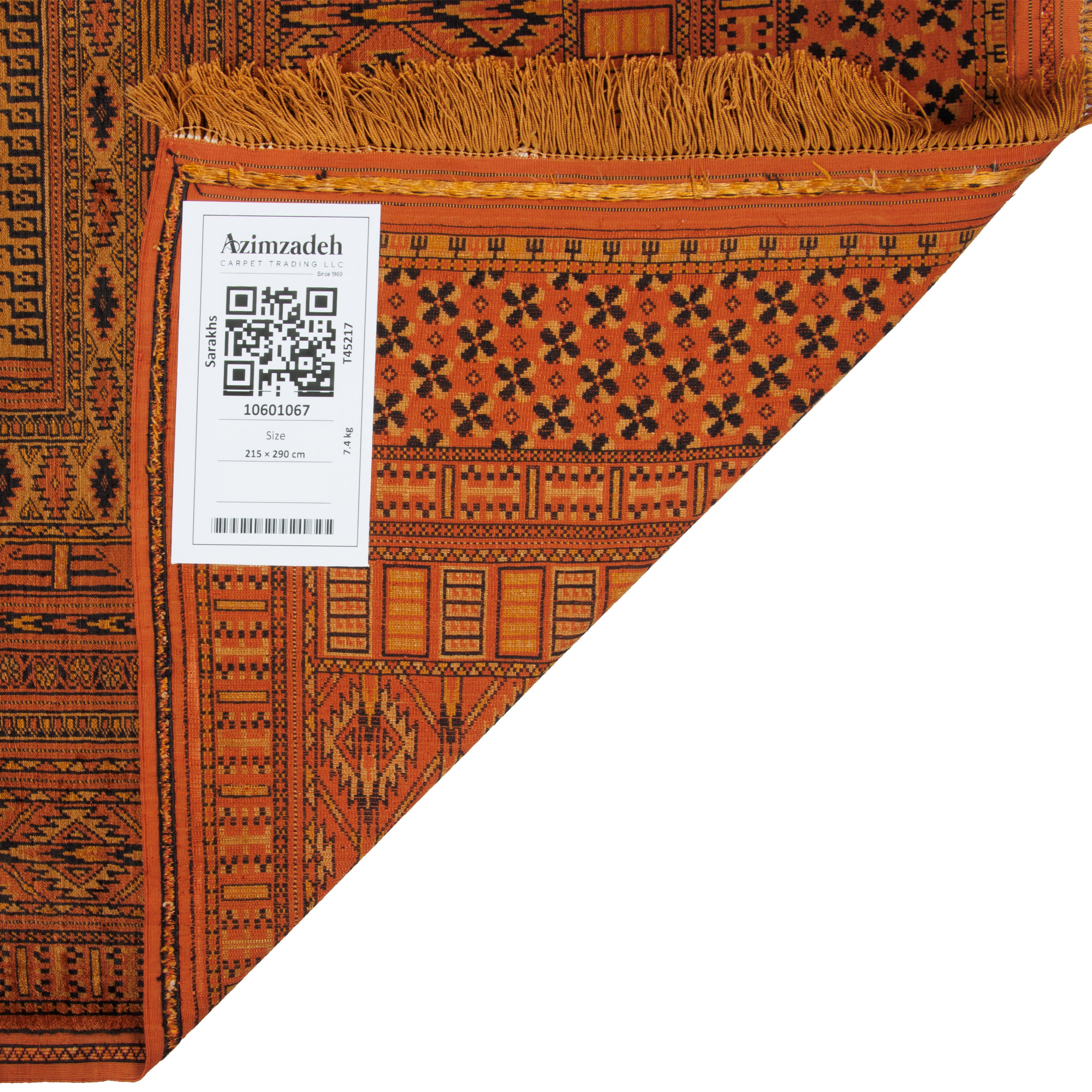 سجاد سرخس اليدوي — قبّي | حرير طبيعي بالكامل | 215 × 290 سم | رمز المنتج 10601067