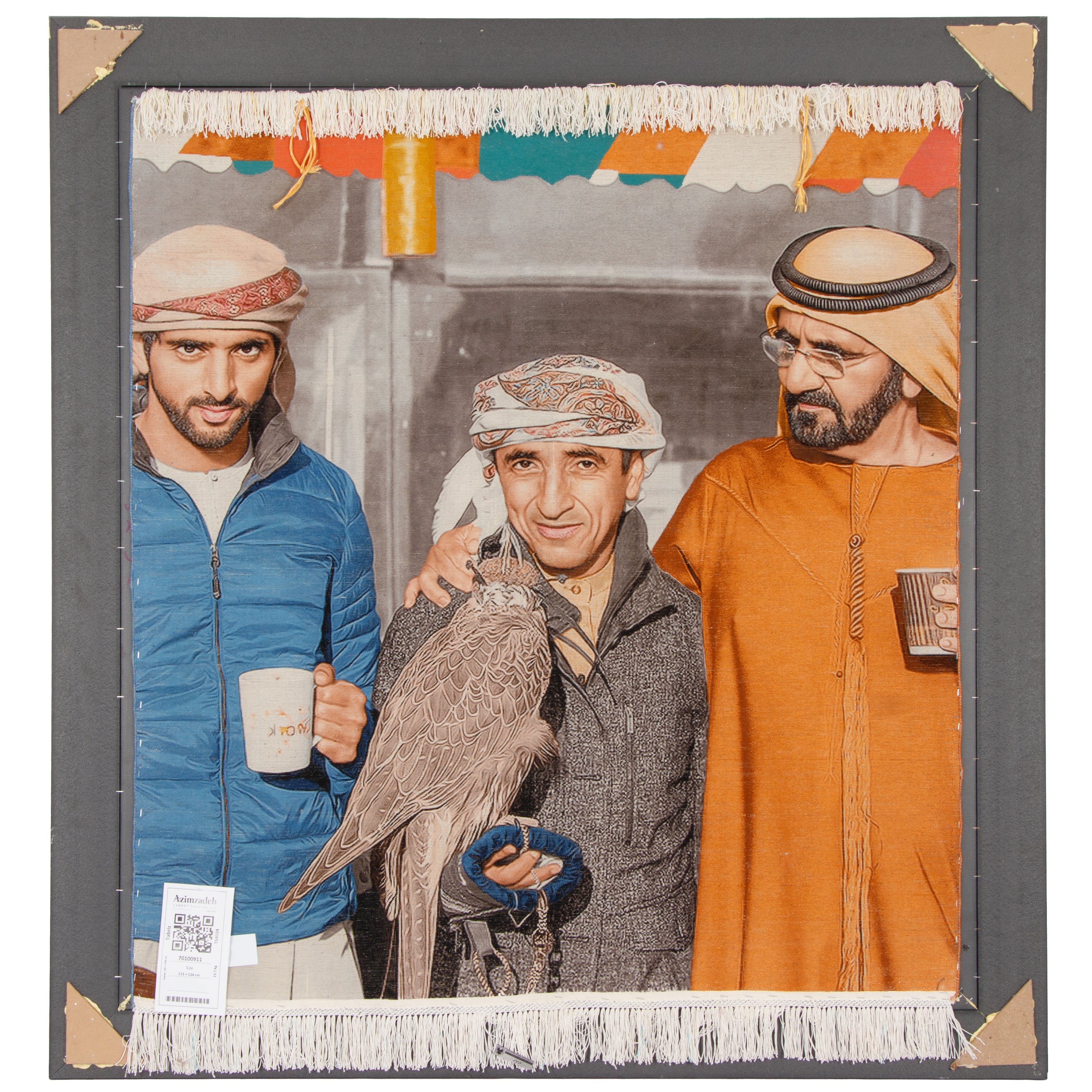 لوحة جدارية من سجاد تبريز اليدوي — سراسر | وبر حرير / سداة حرير | 115 × 124 سم | رمز المنتج 70100911