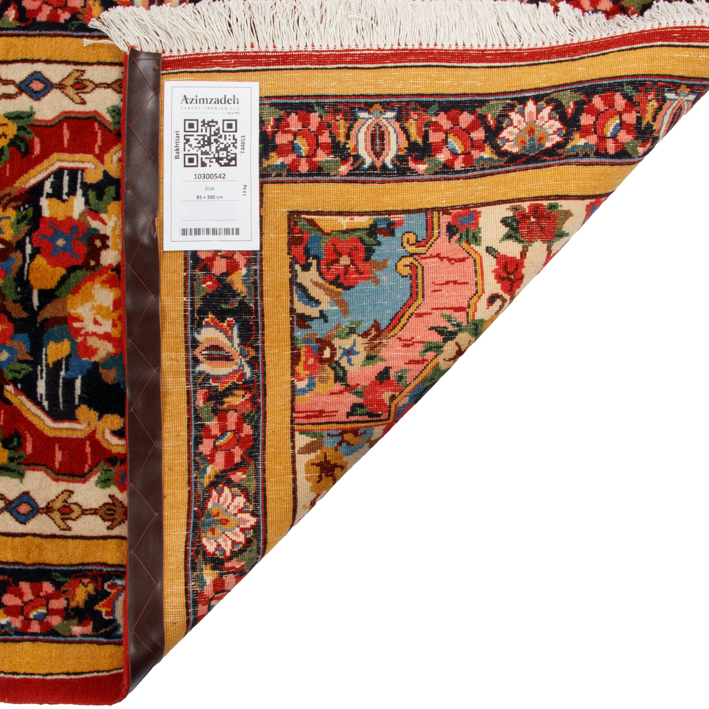 سجادة بختياري يدوية - شاند تورانج | صوف / قطن السدى | 85 × 390 سم | SKU 10300542