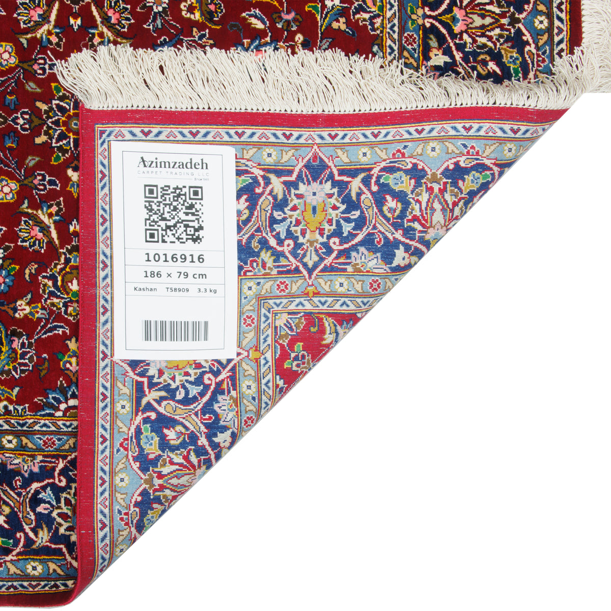 Kashan Handmade Carpet by Ghasem Morshedi, Afshan Allover, Silk, Lacquer Red, Runner, 79 × 186 cm — 1016916