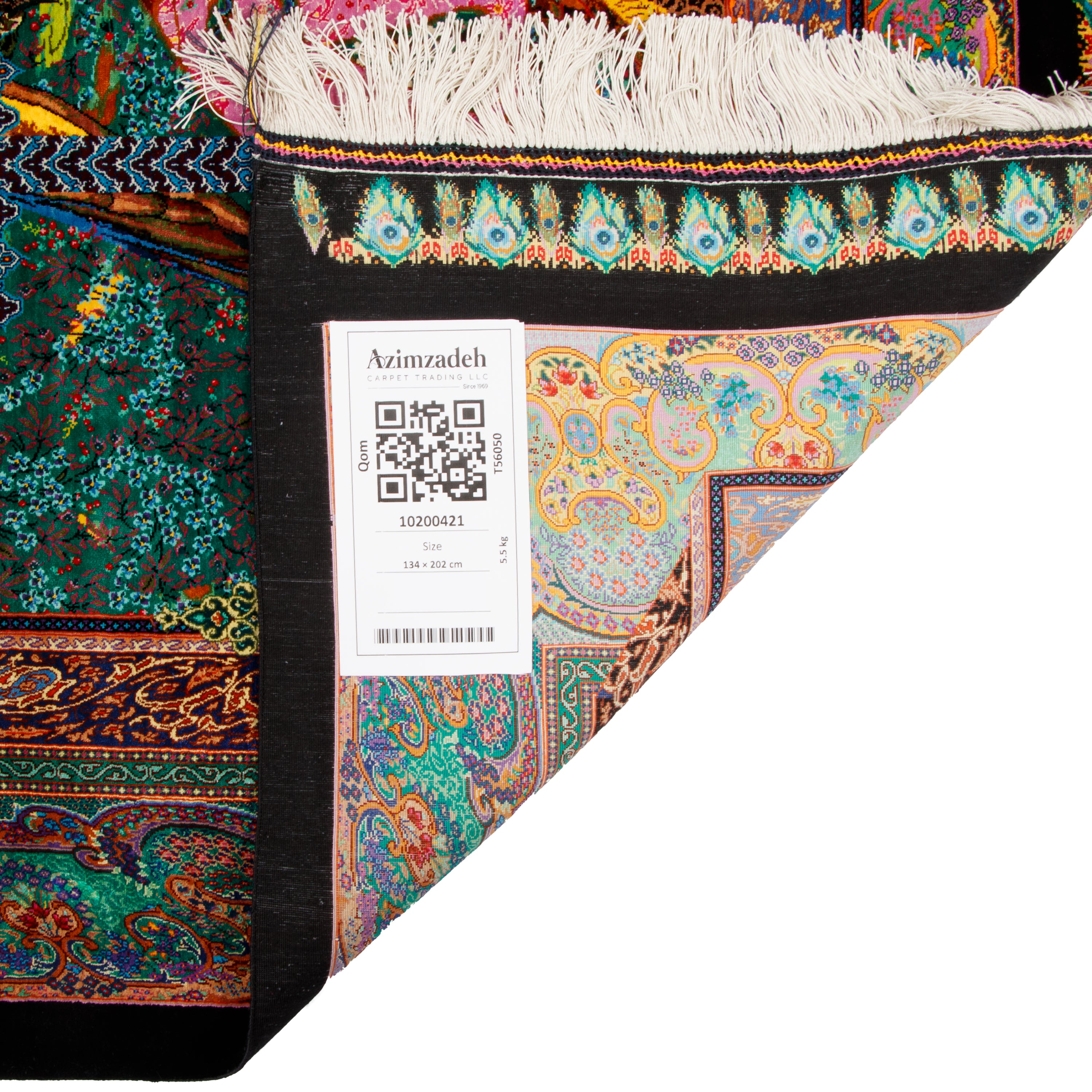 سجادة قم يدوية - ساراسار | حرير كامل | 134 × 202 سم | رمز المنتج 10200421