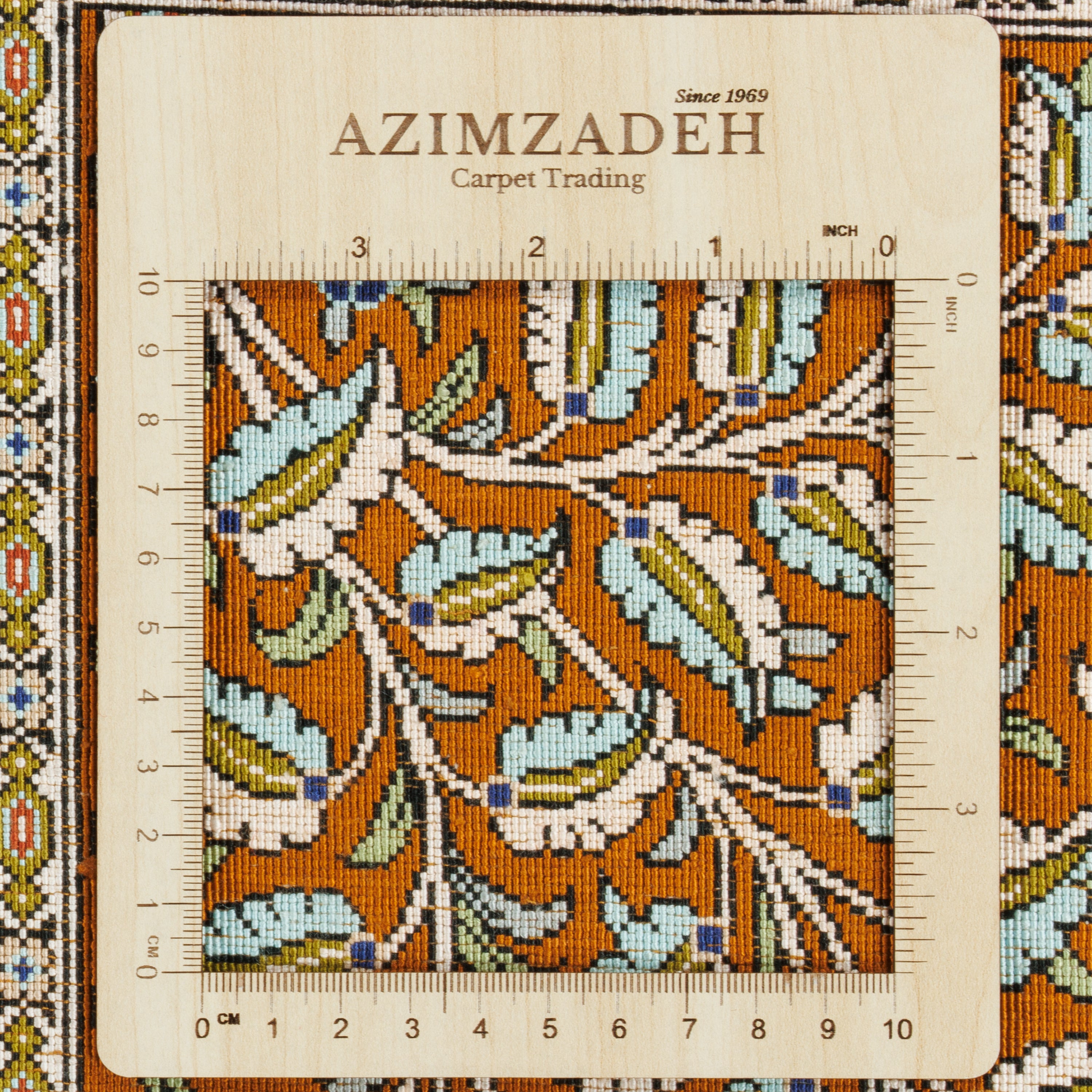 سجاد قم اليدوي — خشتي | حرير طبيعي بالكامل | 247 × 356 سم | رمز المنتج 10800812