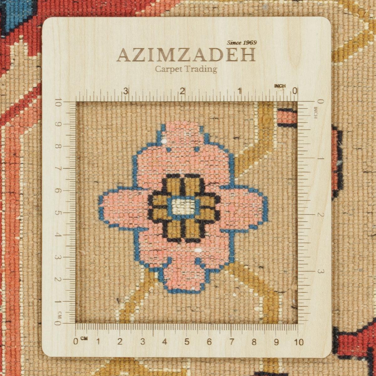فرش دستباف قدیمی طرح لچک ترنج تمام پشم لاکی هریس 200 × 280 سانتیمتر کد 1016681