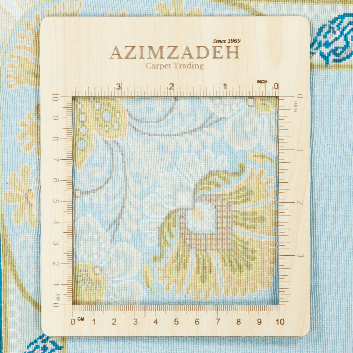 Qom Handmade Carpet by Seyed Morteza Mirmehdi, Medallion and Corner, Silk, Light Blue, 100 × 147 cm — 1016859