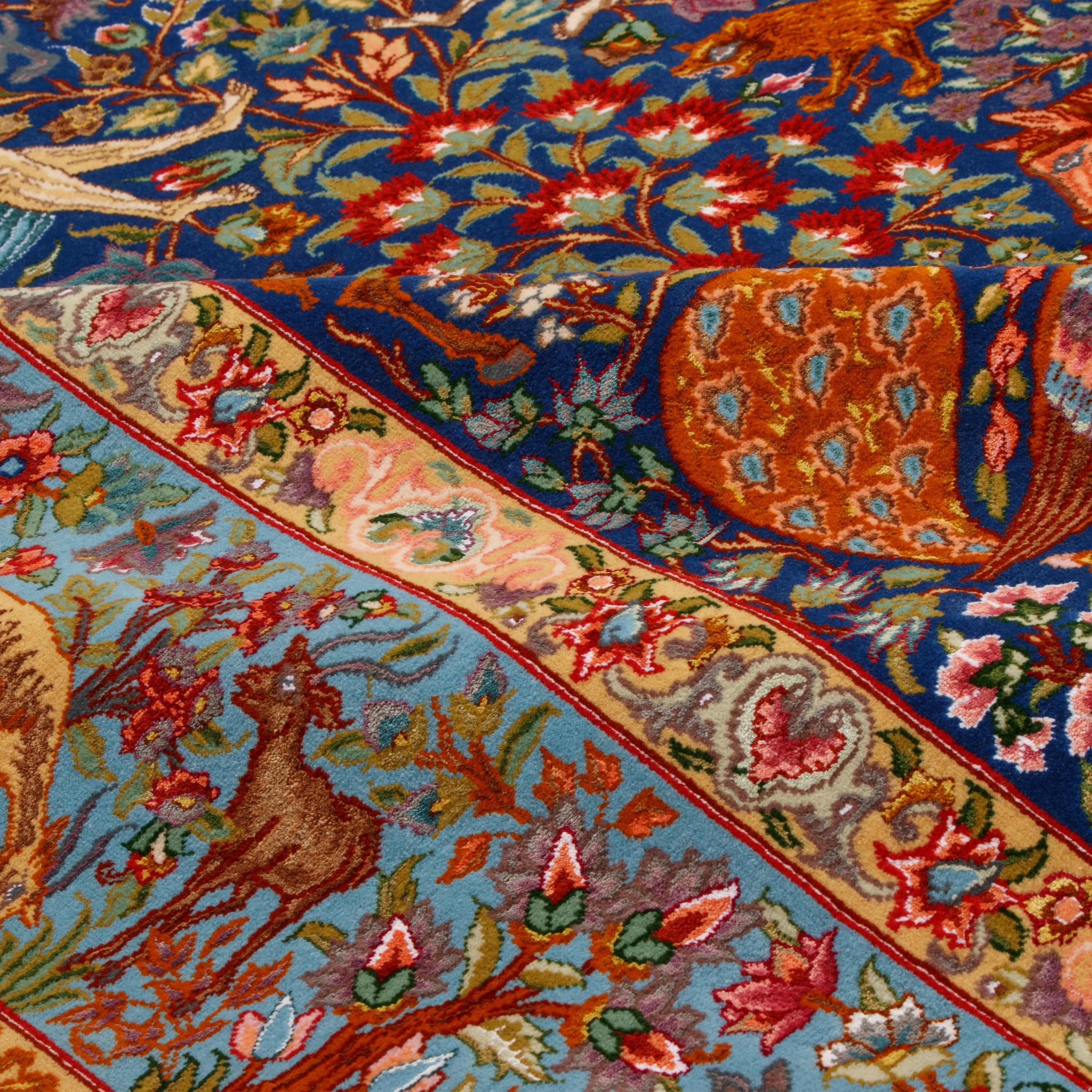 سجاد تبريز يدوي — سراسر | خيوط حريرية / سدى حريري | 152 × 220 سم | رمز المنتج 10300605