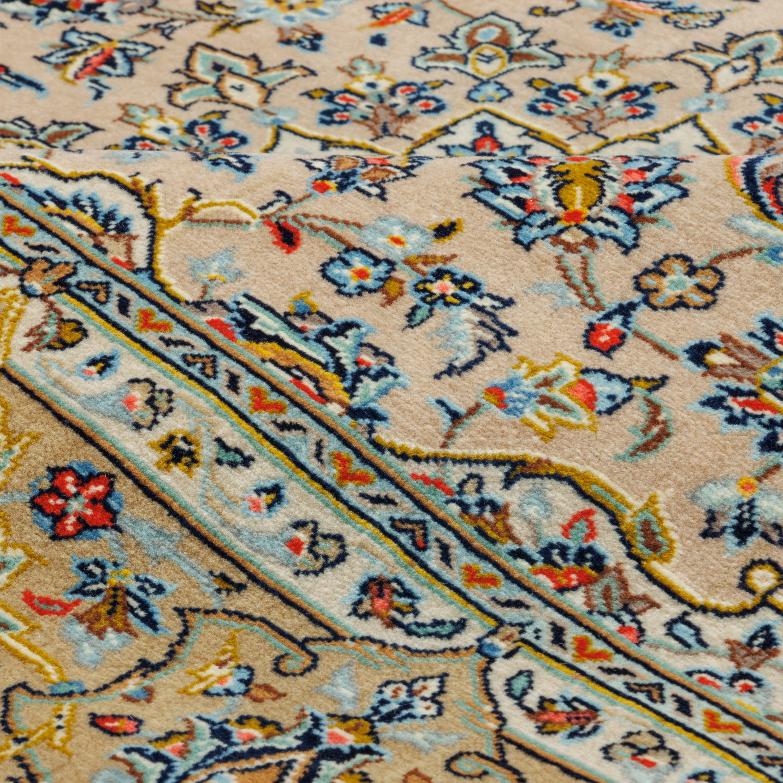 سجادة كاشان يدوية – لشك ترنج | صوف / قطن (سدى) | 142 × 225 سم | SKU 10300856