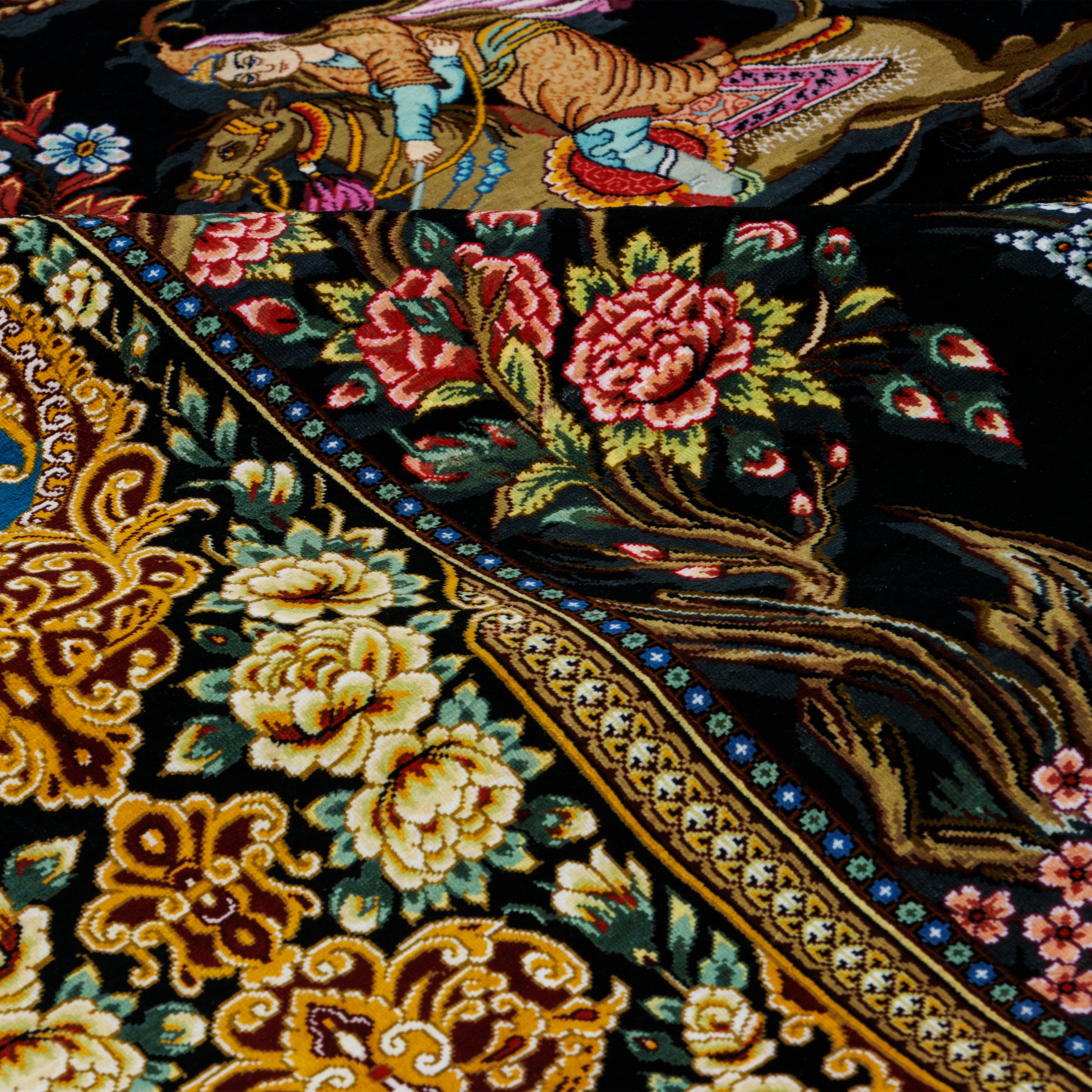 سجادة قم يدوية - ساراسار | حرير كامل | 196 × 306 سم | رمز المنتج 10601046