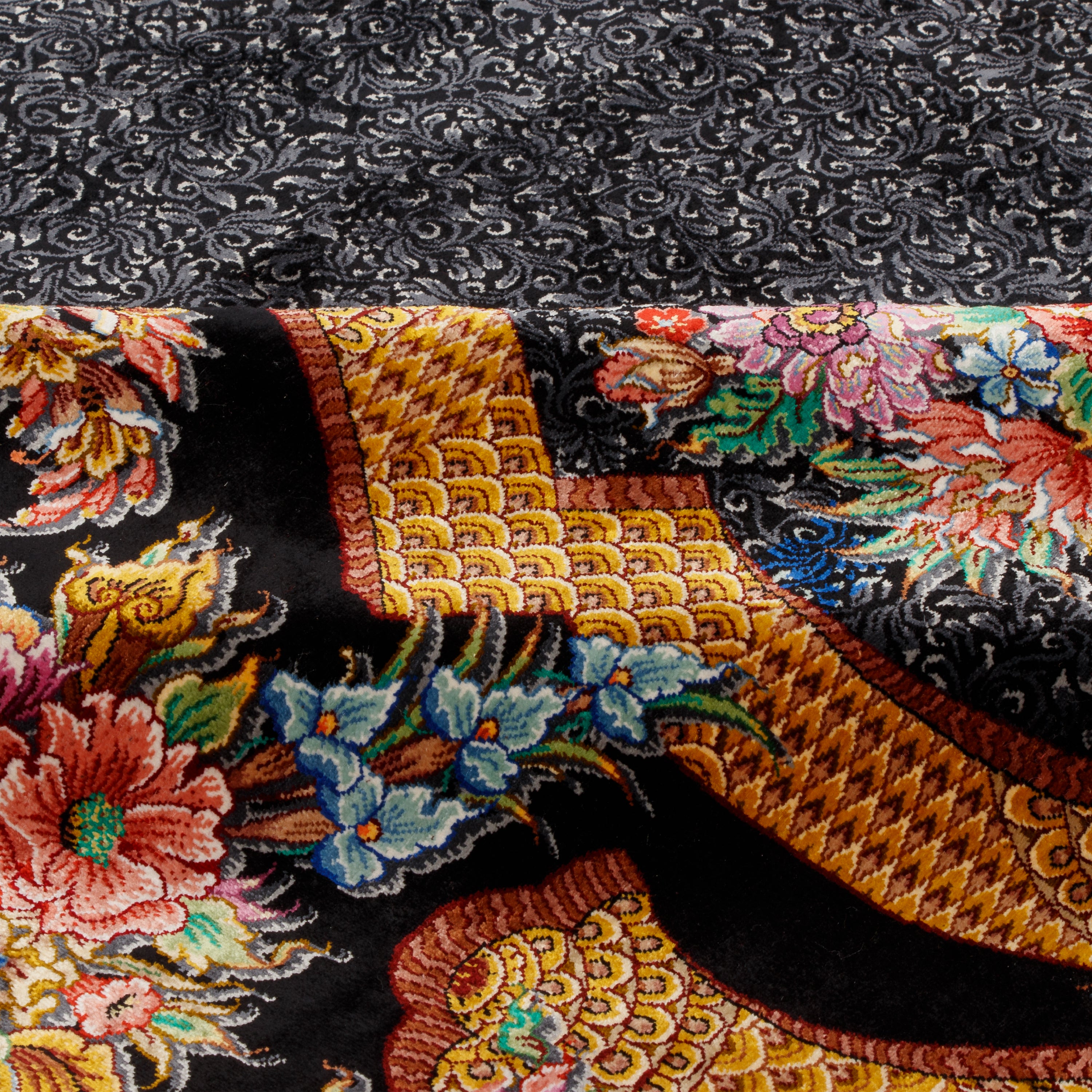 Qom Handmade Carpet — Kaf Sadeh | Full Silk | 188 × 190 cm | SKU 10300545