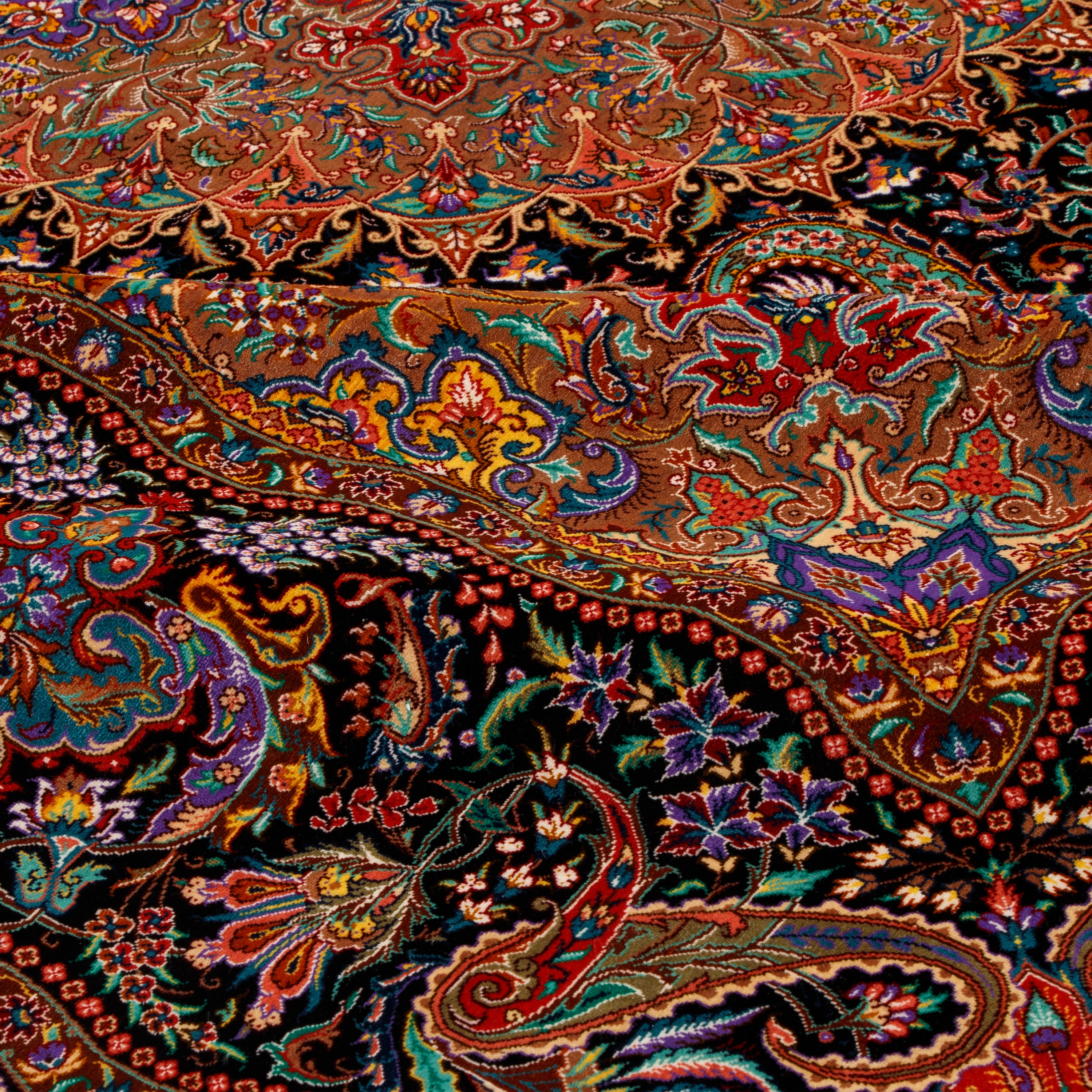 Qom Handmade Carpet — Lachak Toranj | Full Silk | 196 × 198 cm | SKU 10300552