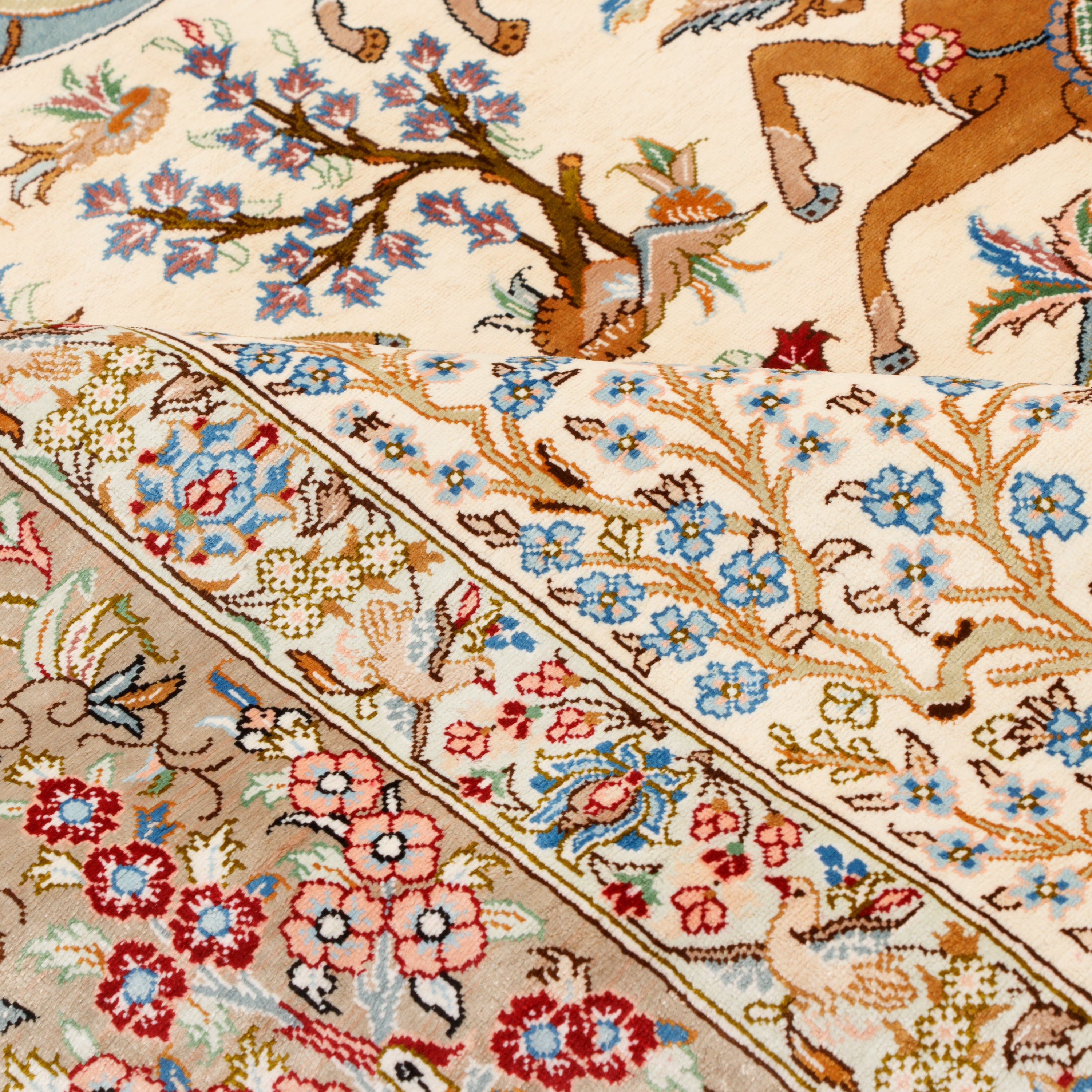 Qom Handmade Carpet — Sarasar | Full Silk | 130 × 210 cm | SKU 10200473
