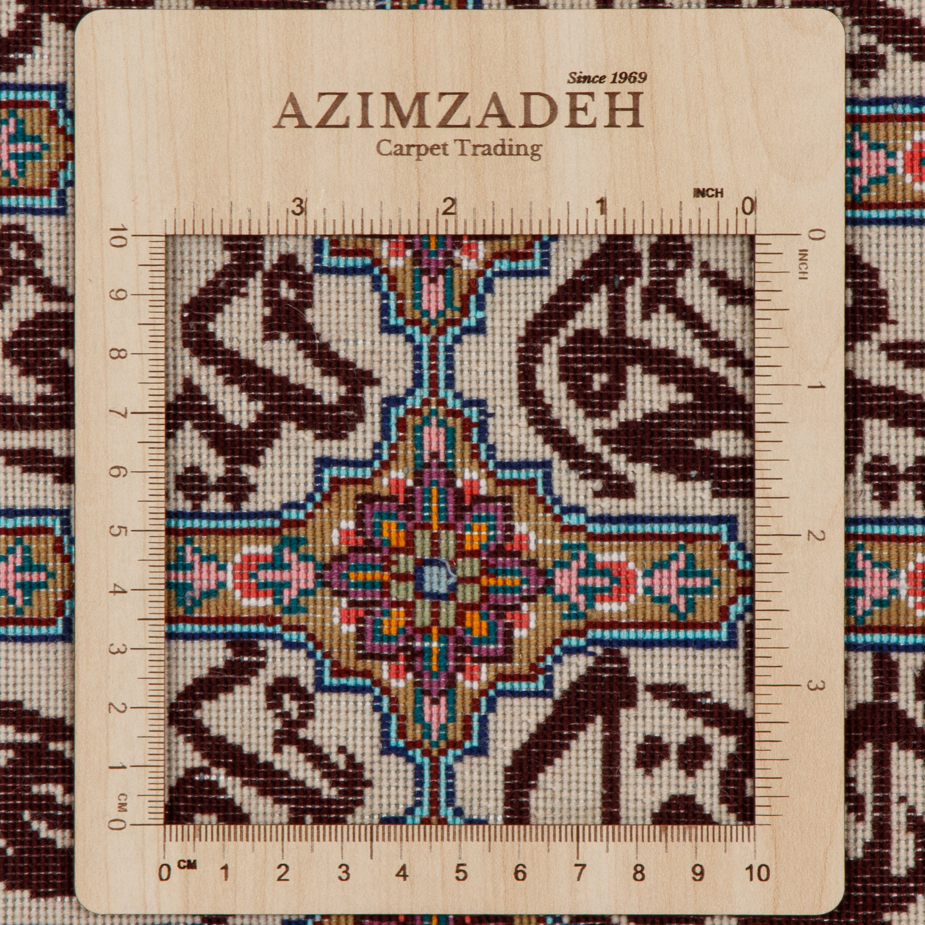 لوحة جدارية من سجاد تبريز اليدوي — سراسر | وبر حريري / سدى حريري | 145 × 112 سم | رمز المنتج 70100897