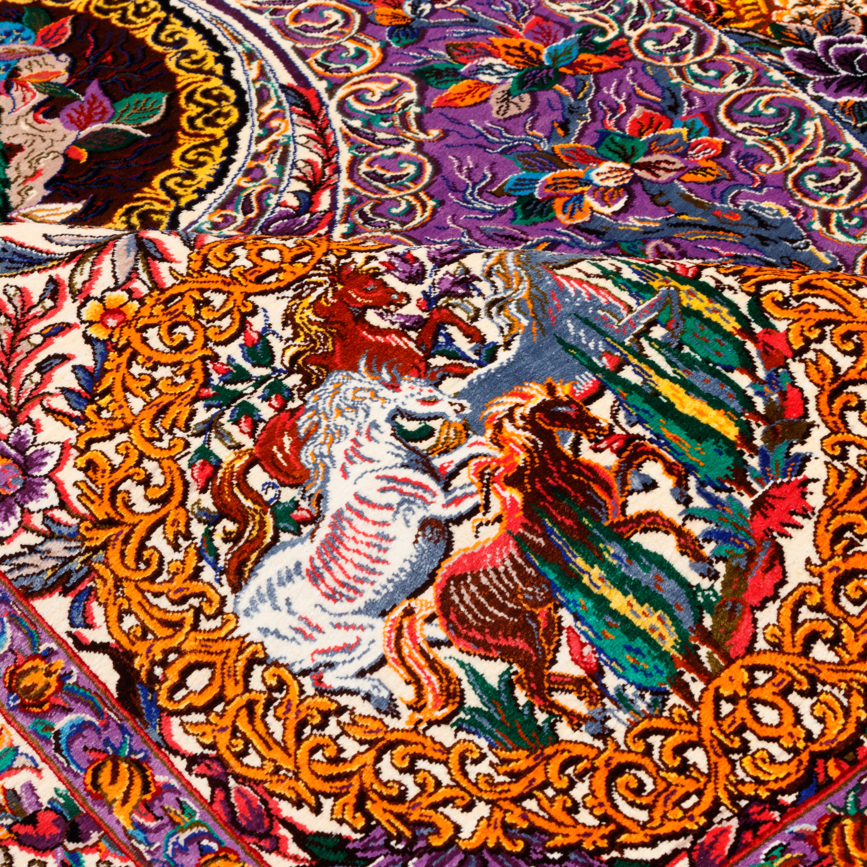 سجادة قم يدوية - ساراسار | حرير كامل | 150 × 200 سم | رمز المنتج 10300388