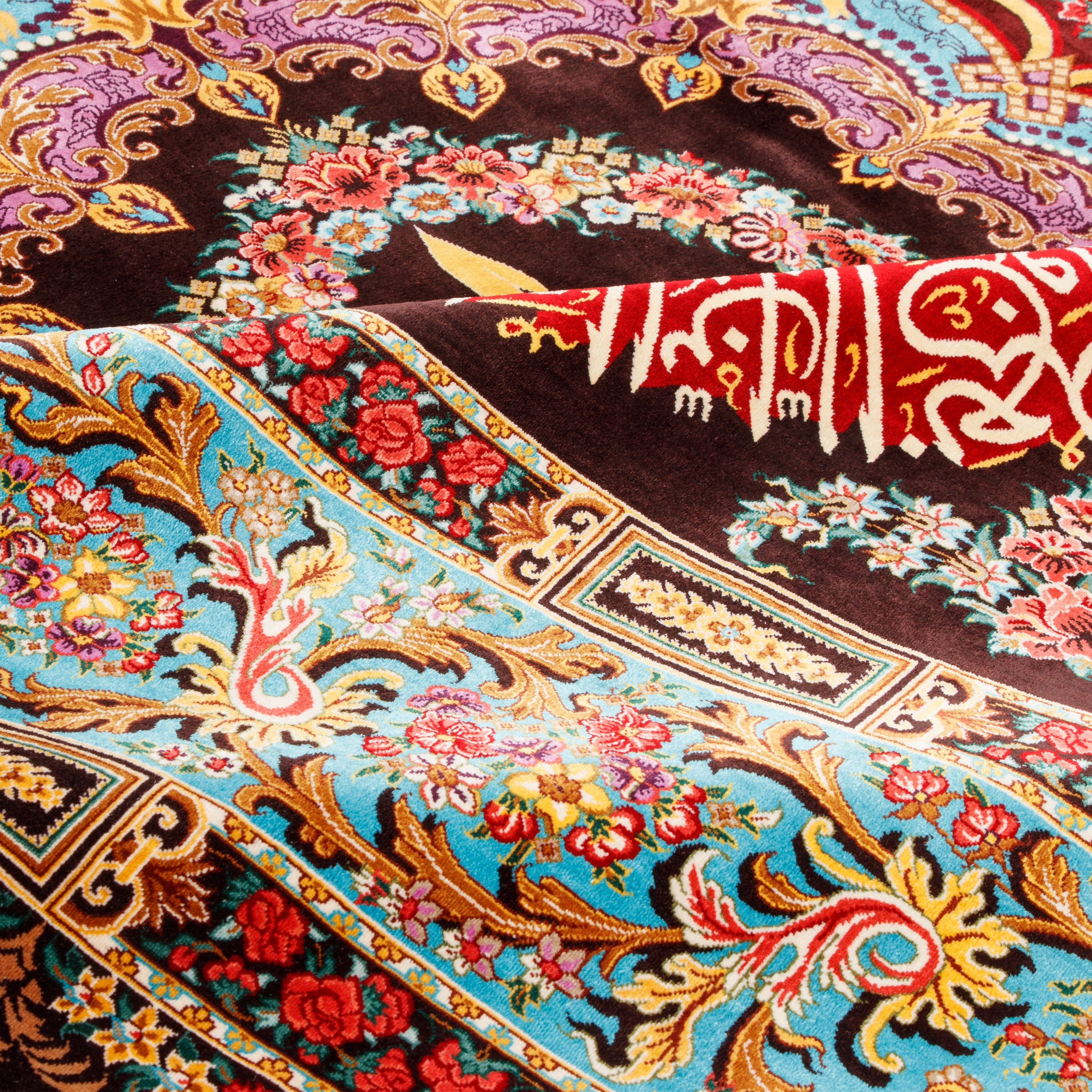 تابلو فرش دستباف قم - سرتاسر ابریشم | 295 × 200 سانتی متر | کد کالا 70500593